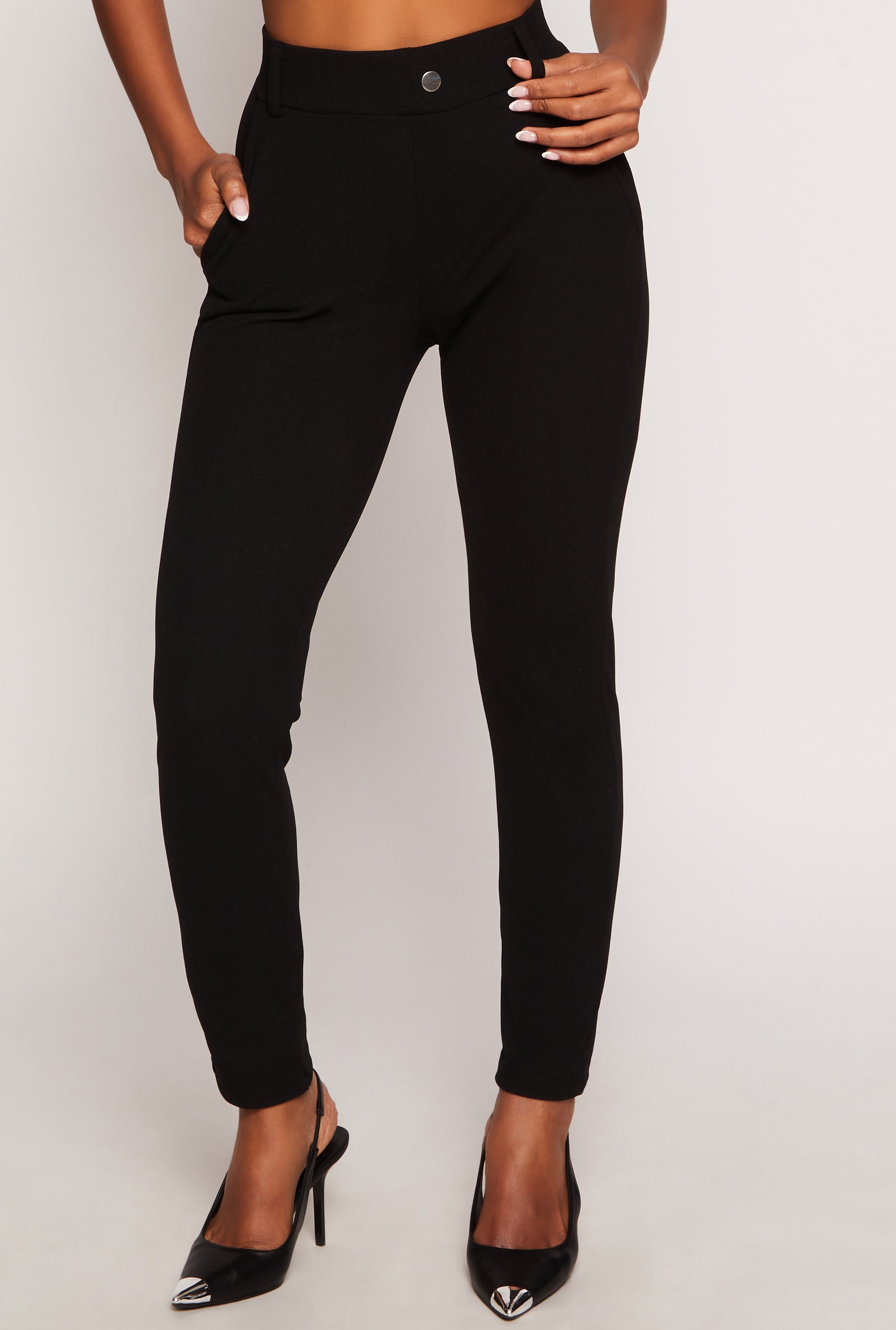 Crepe Knit Skinny Leg Pull On Pants、mySite、camillekostekn