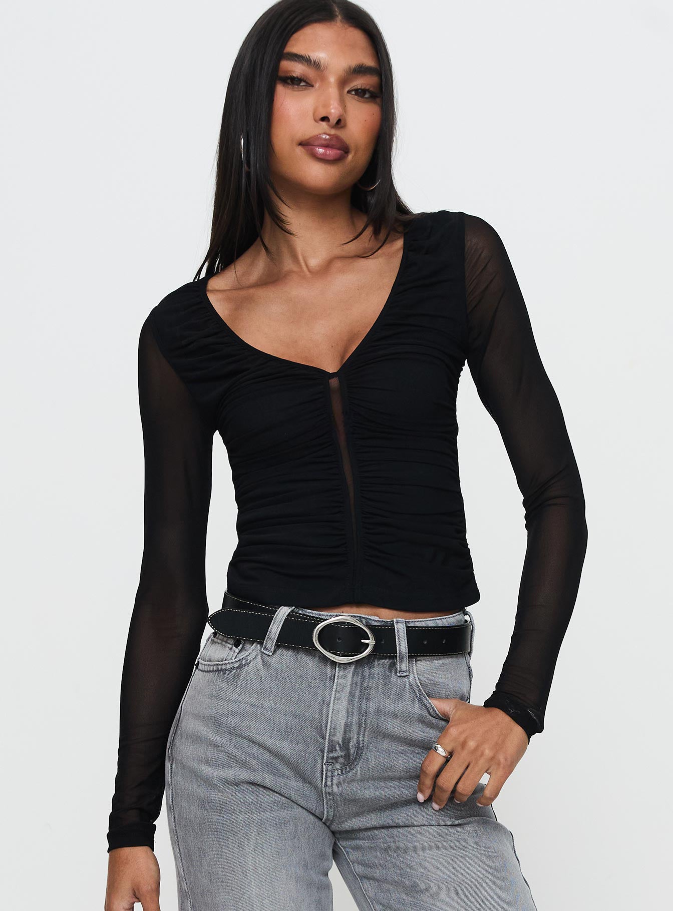 Tenzin Ruched Top Black、mySite、solidvoid