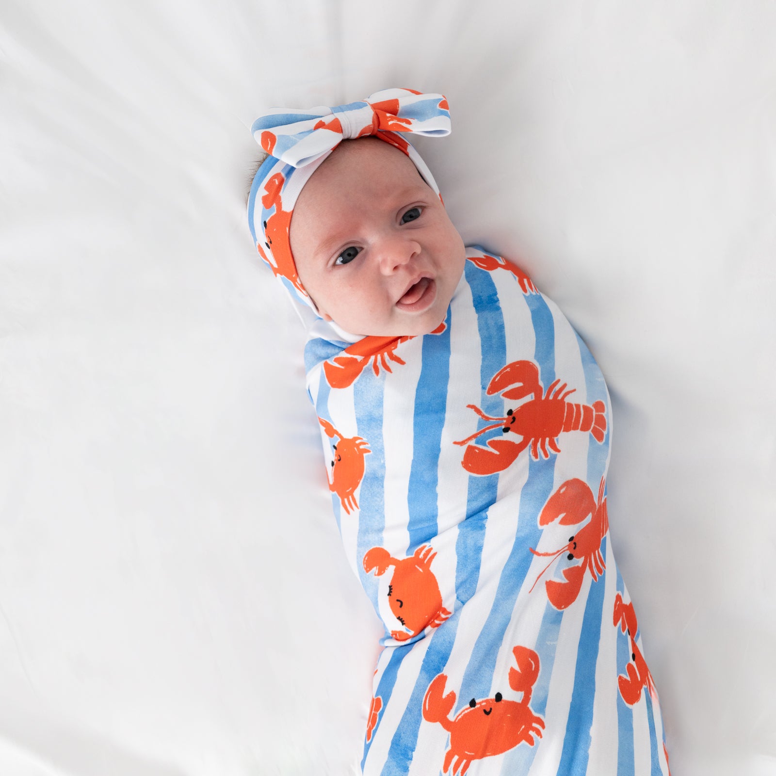  Crustacean Crew Swaddle & Luxe Bow Headband Set、mySite、layawaytickets