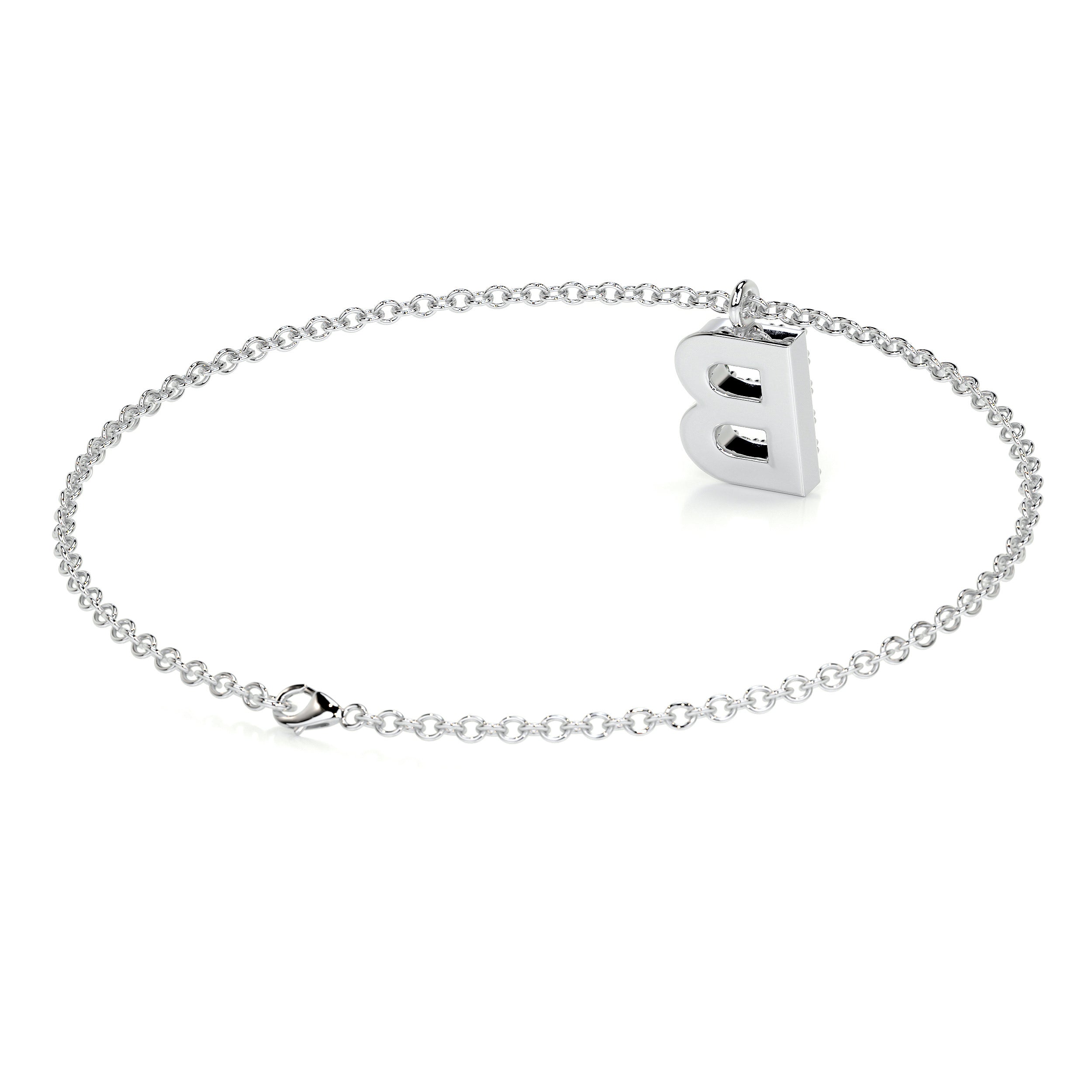 Barbara Letter Diamonds Bracelet (0.15 Carat) -18K White Gold、mySite、hinf8tx79