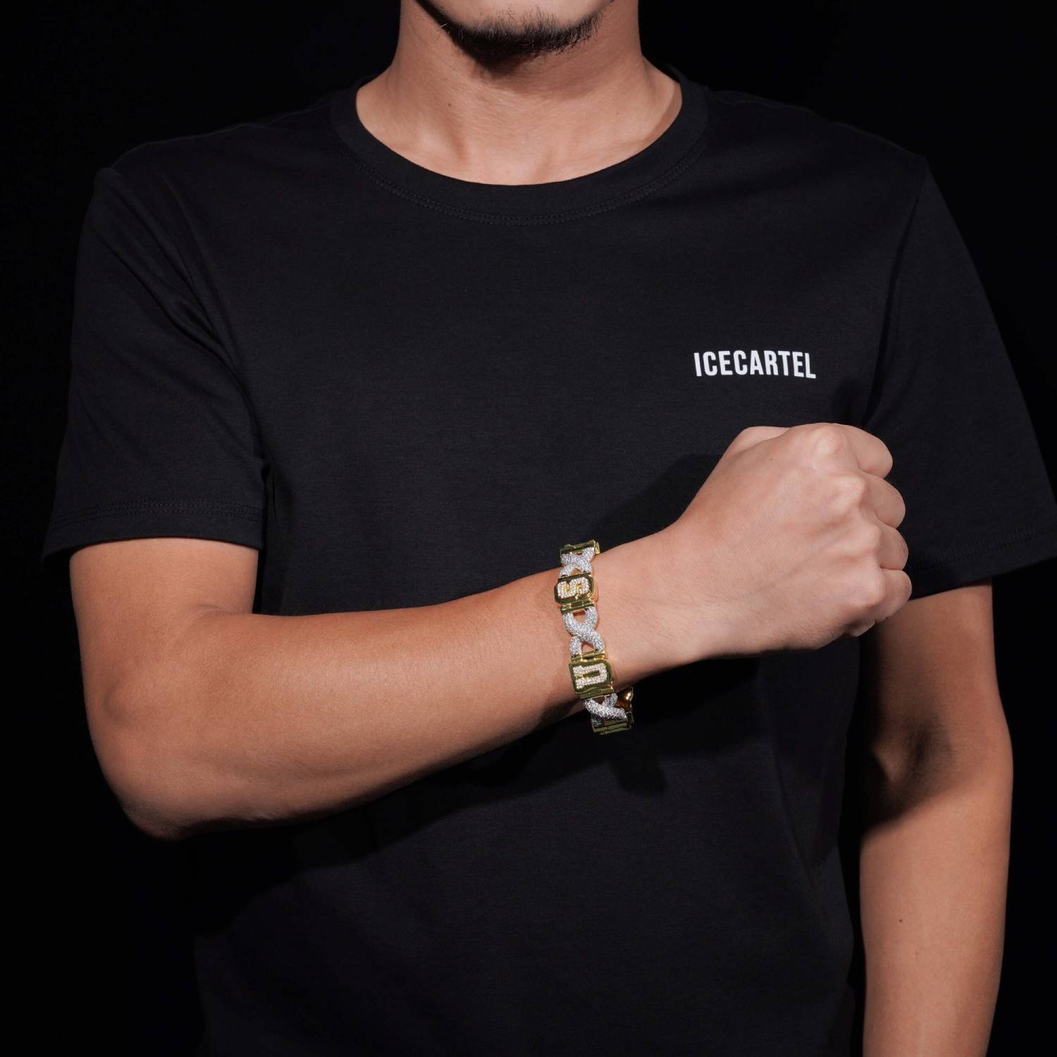 Custom Letters Moissanite Infinity Link Bracelet 14K Gold、mySite、hinf8tx79