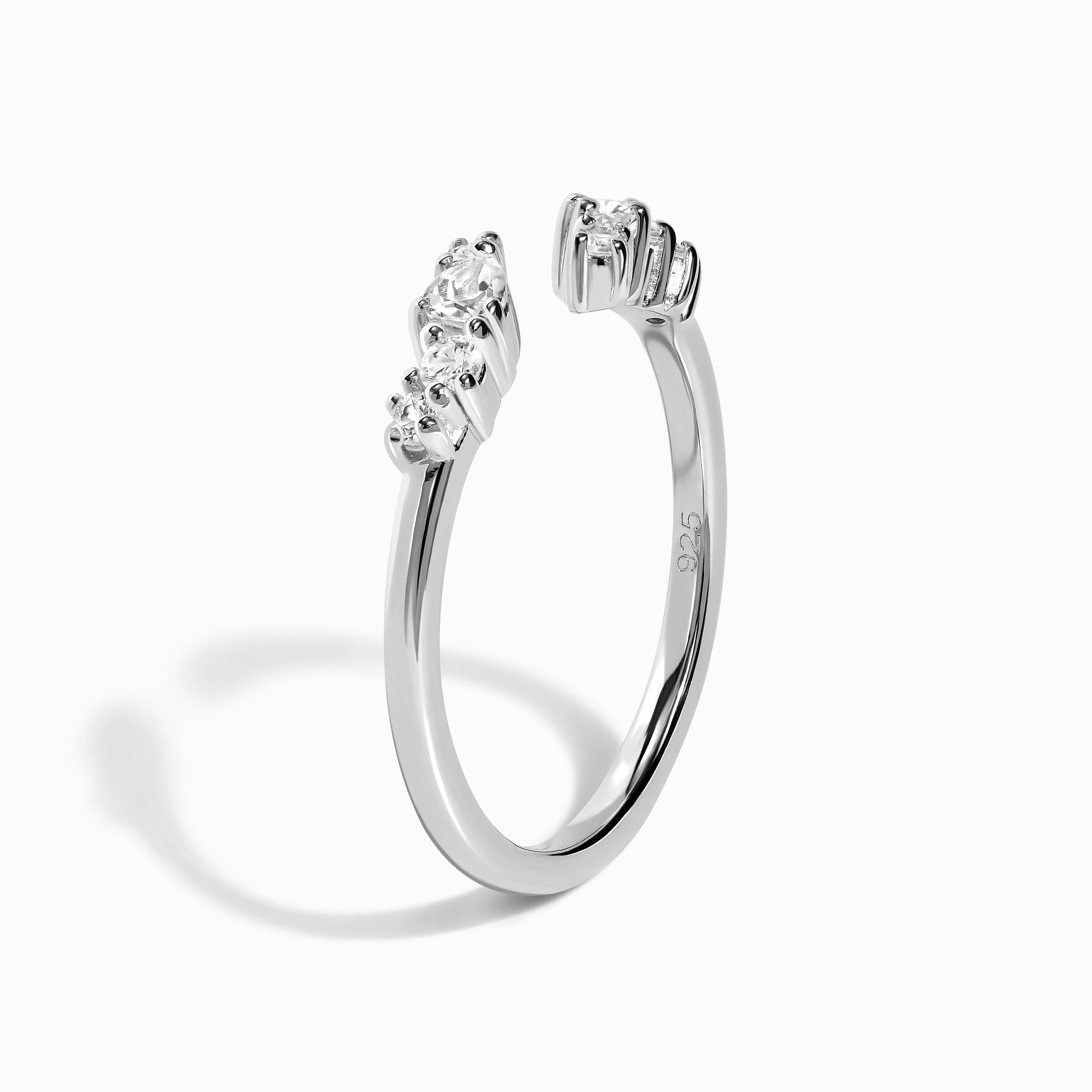 Adjustable White Topaz Ring Flourish - April Birthstone、mySite、hinf8tx79