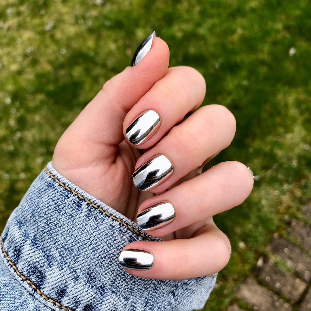 Mirror Chrome - Press-On | Extra Short | Round、mySite、solidvoid