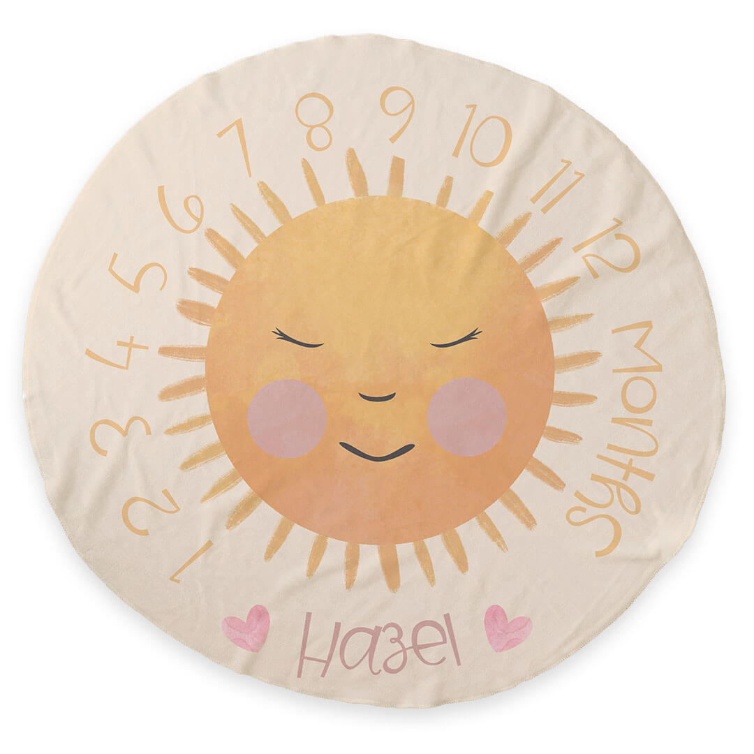  Personalized Round Milestone Blanket | Happy Sun、mySite、layawaytickets
