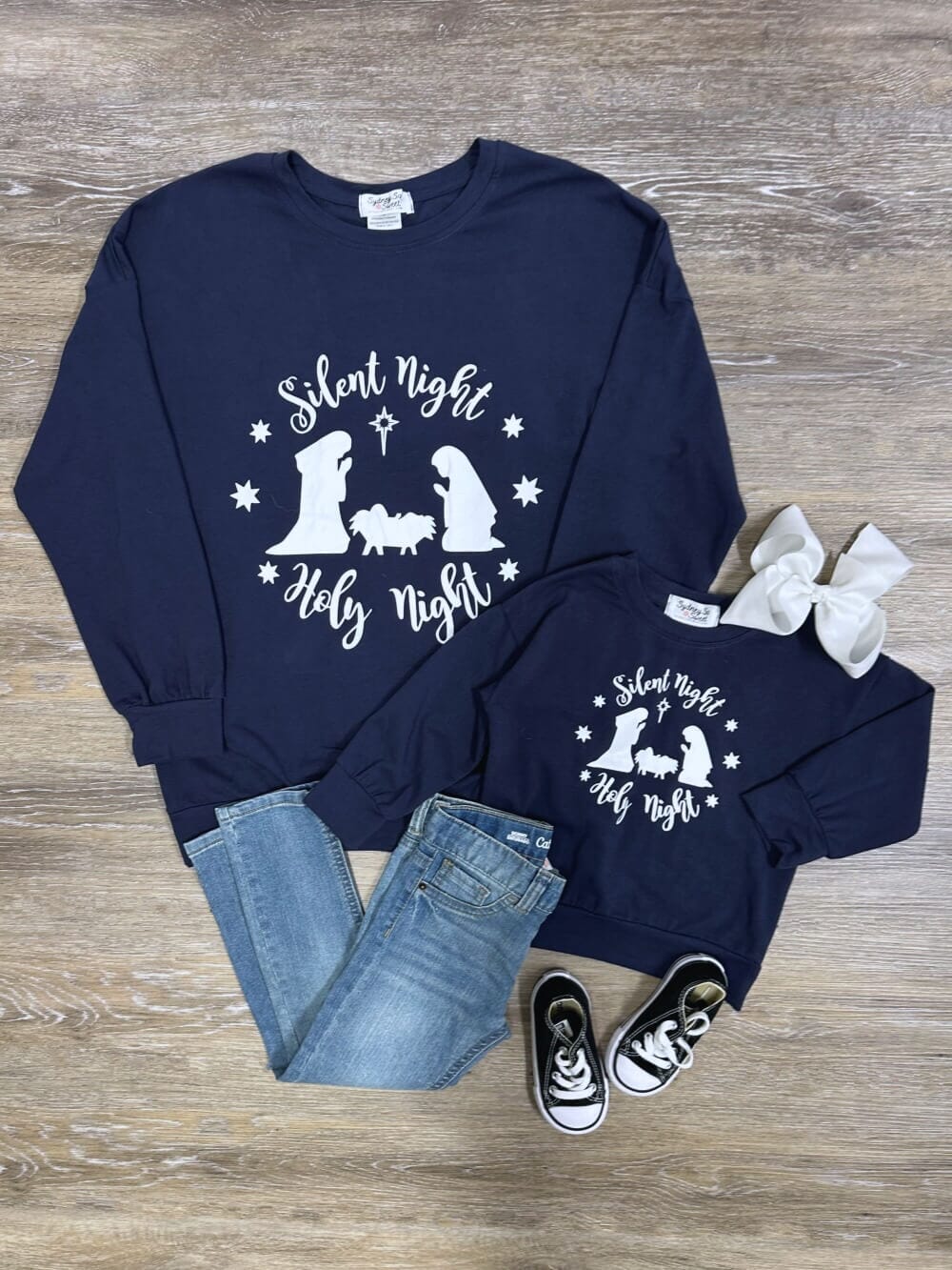 Mommy and Me - Silent Night Holy Night Pullover Top、mySite、camillekostekn