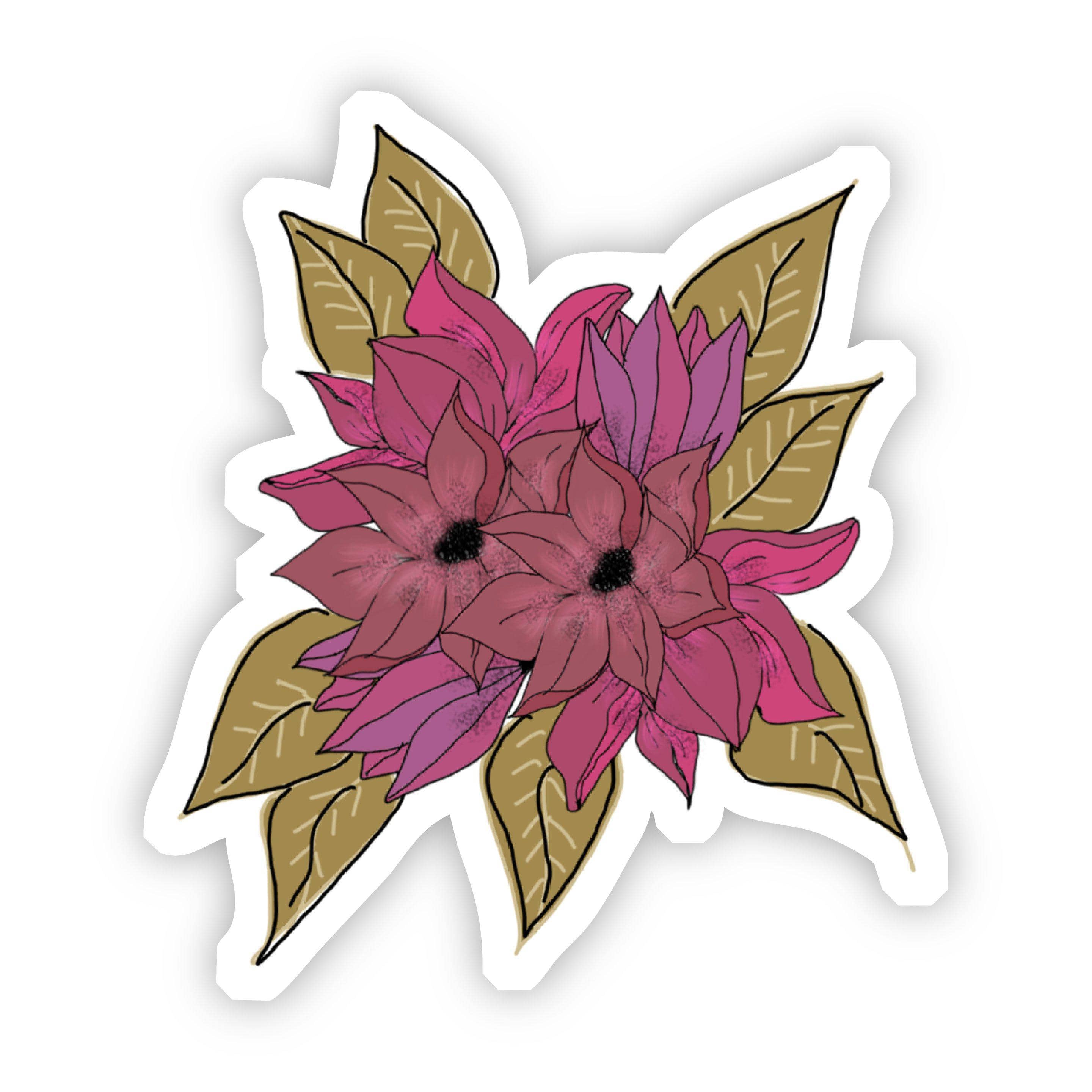  Multicolor Red Floral Sticker、mySite、elrpsem3k