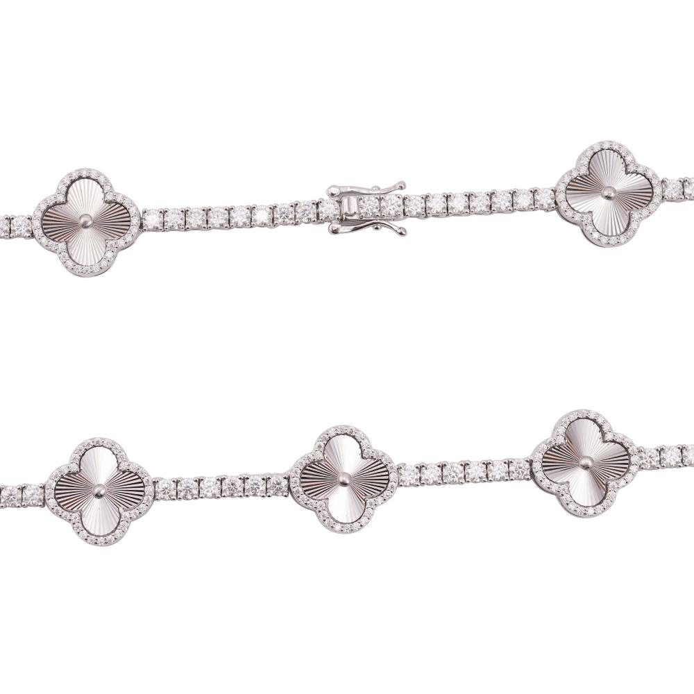 3MM Four Leaf Moissanite Clover Tennis Chain 14K Gold、mySite、hinf8tx79