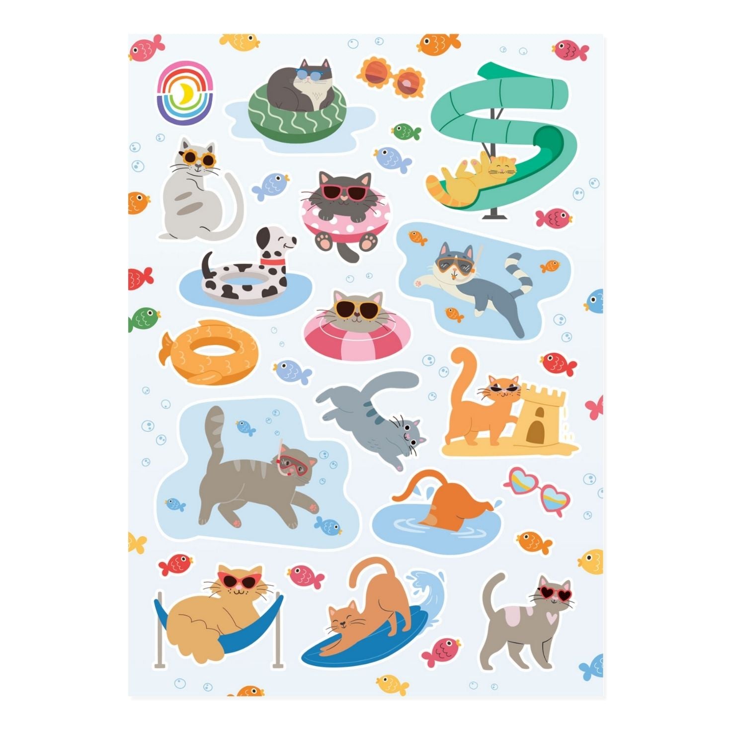  Kitty Pool A6 Hologram Sticker Sheet、mySite、ghnorth