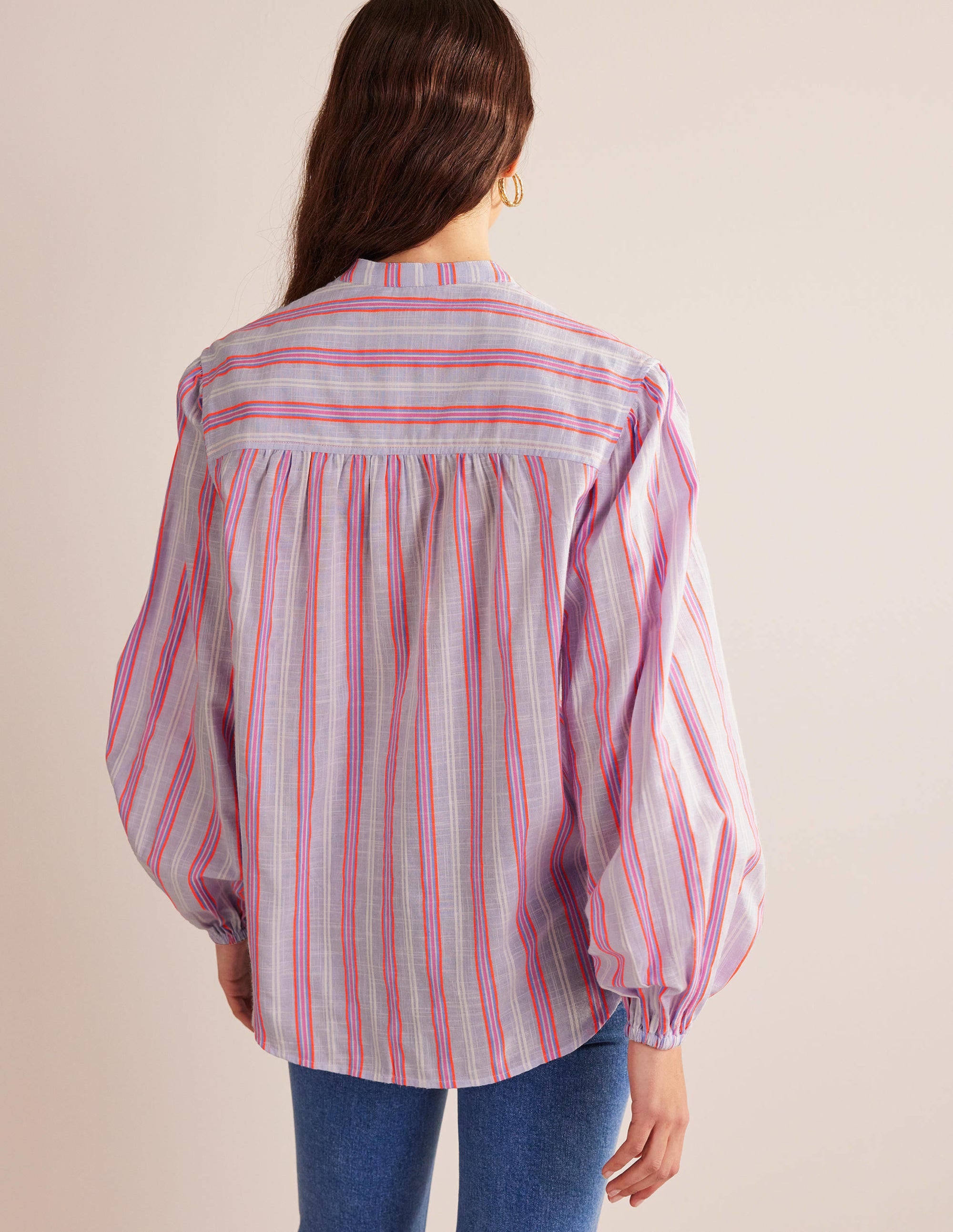  Oversized Blouson Sleeve Shirt-Blue and Watermelon Punch、mySite、ashleygrahame
