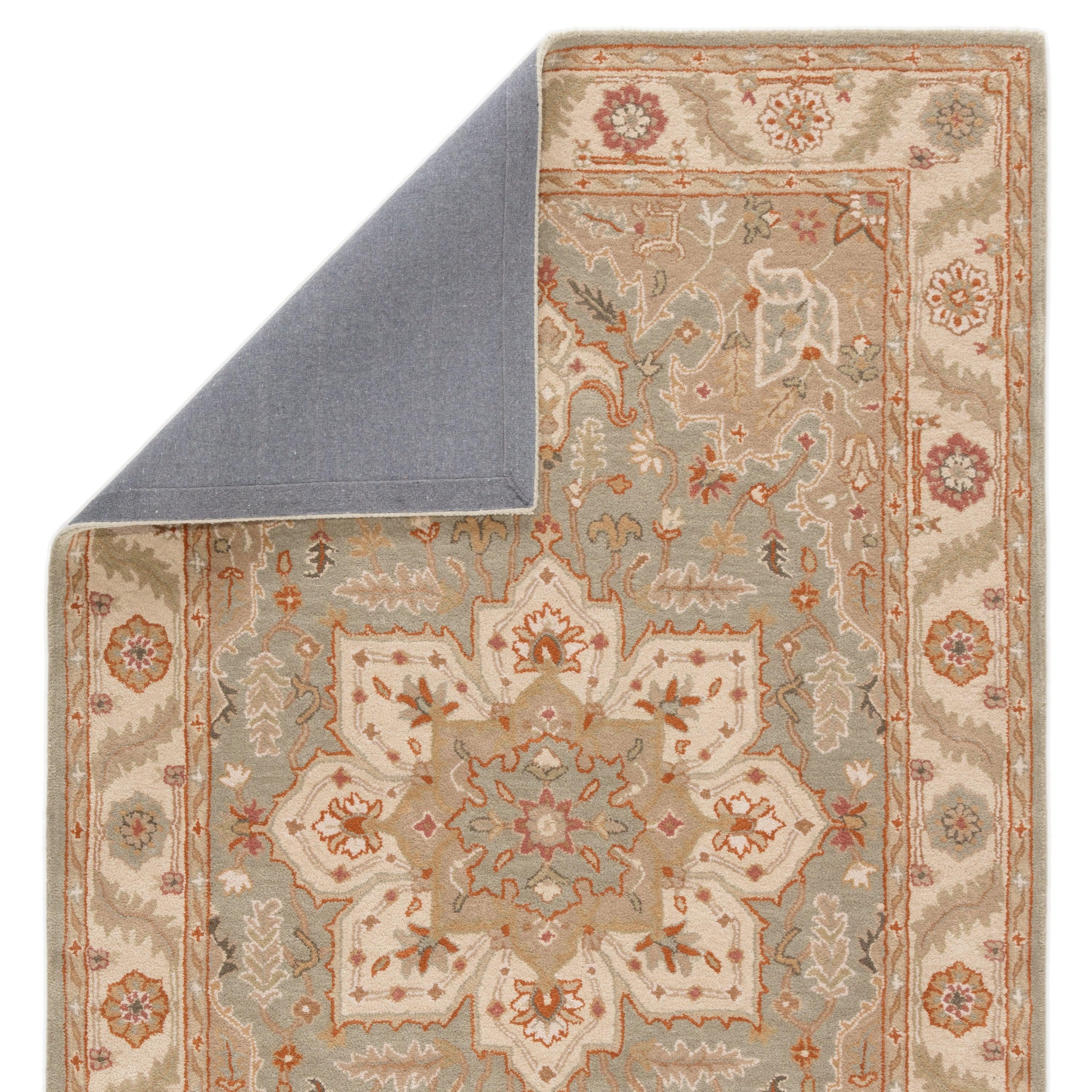 Orleans Handmade Medallion Beige Blue Area Rug、mySite、gigharbornorthrealestate