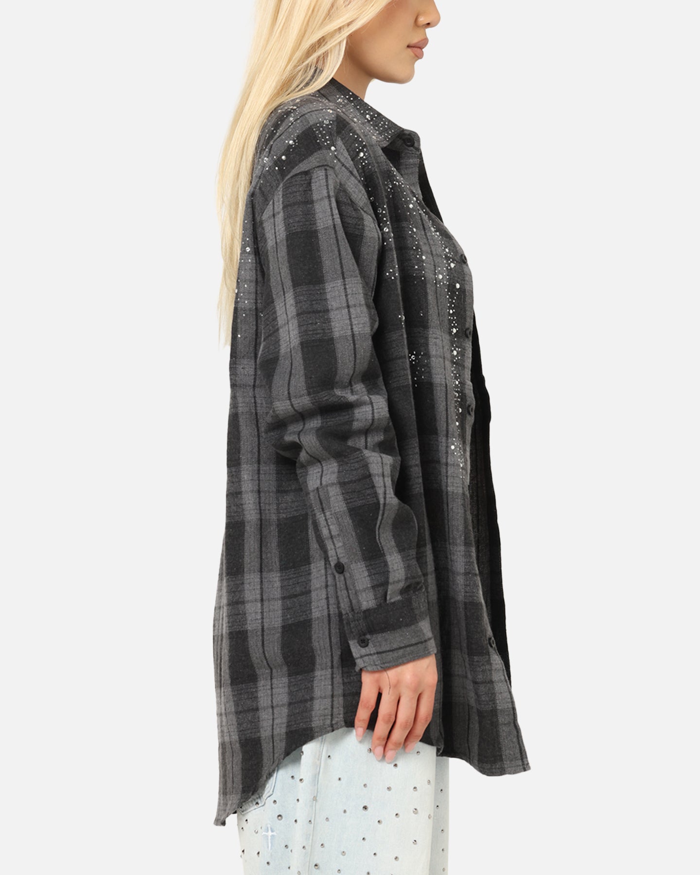 Saint Morta Spray Long Sleeve Flannel Shirt Grey、mySite、zt4zffjzw