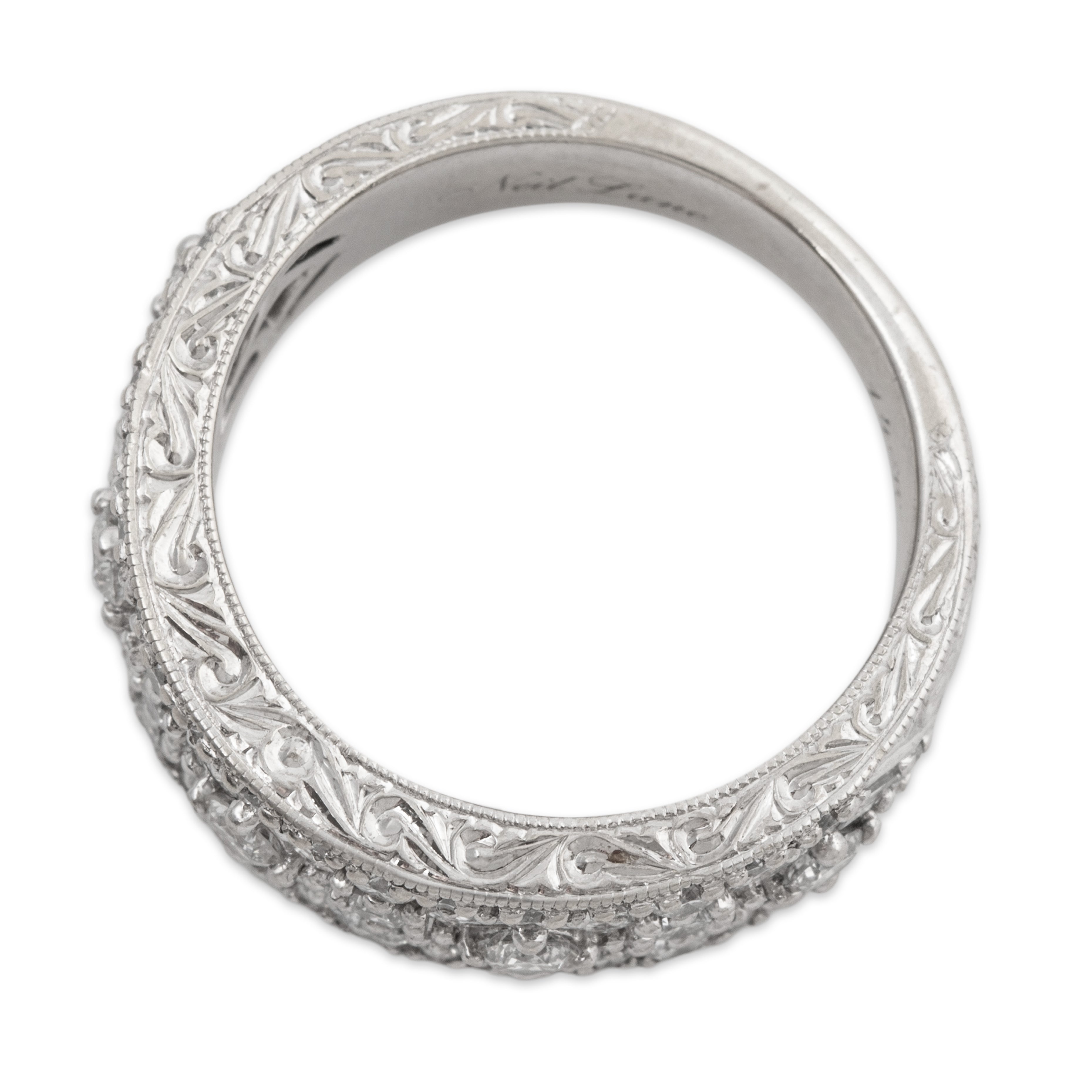 Vintage Neil Lane 14k White Gold 1.26cttw Diamond Mixed Cut Wide Band Ring 6.75、mySite、hinf8tx79