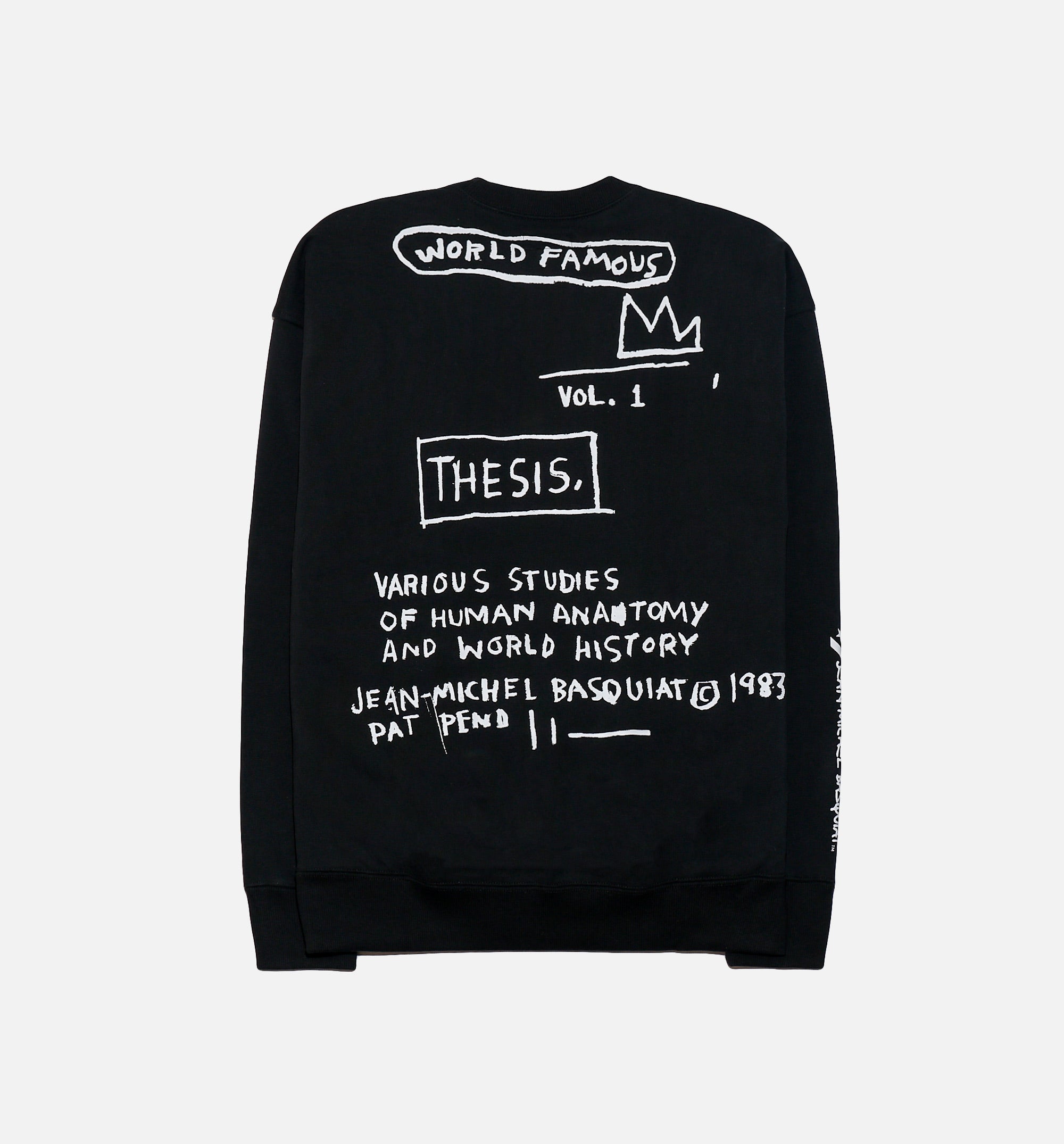 World Famous By Jean Michel Basquiat Fleece Crew Mens Crew - Black、mySite、dreamappss