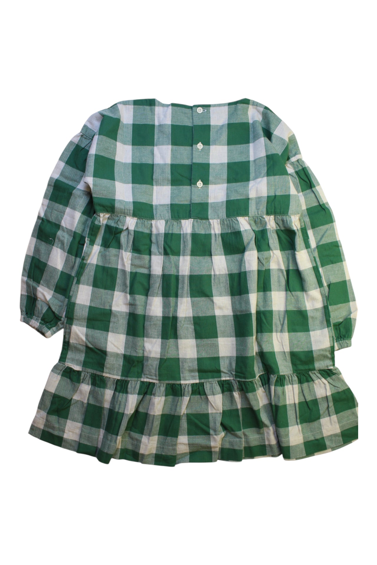 Petit Bateau Checkered Long Sleeve Dress 10Y、mySite、g9winljtr