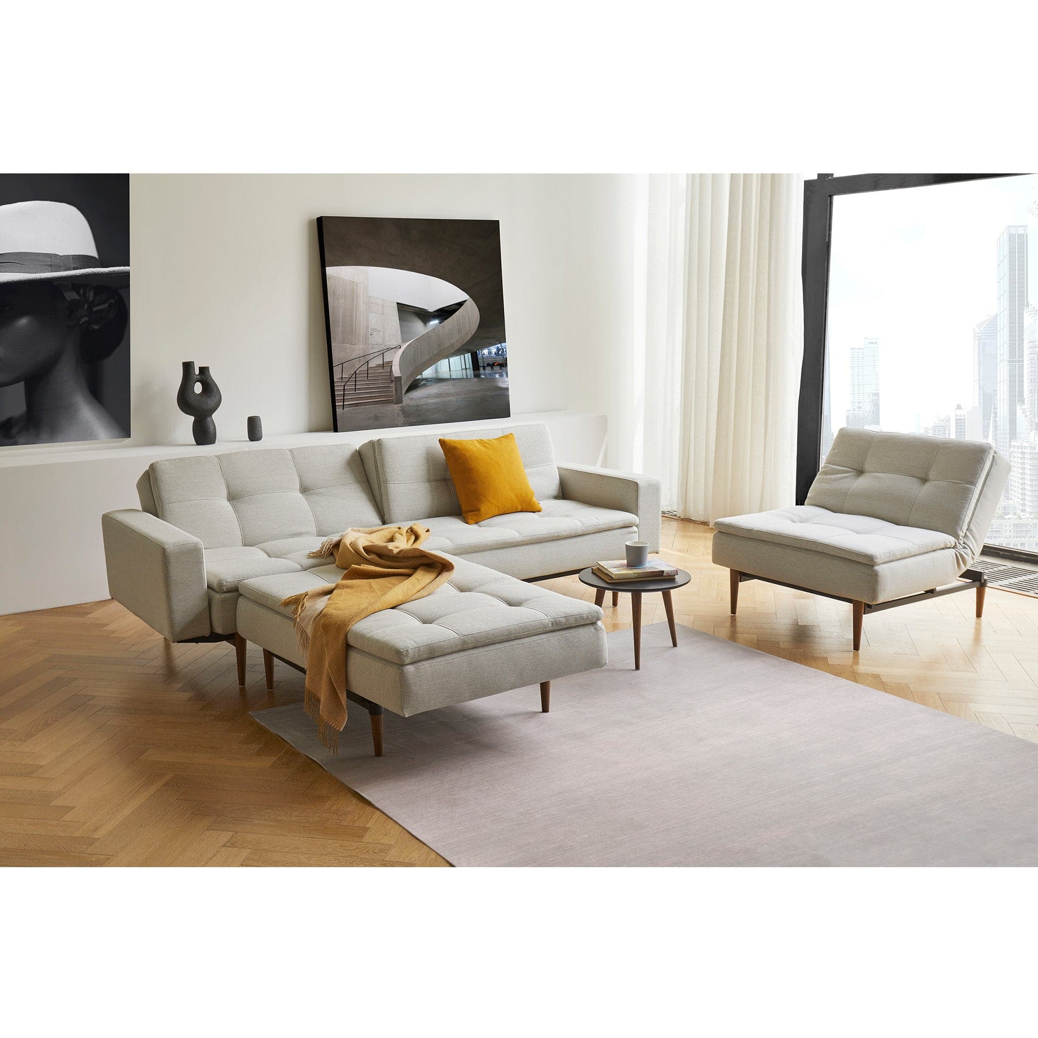 Dublexo Styletto Sofa Bed Dark Wood With Arms、mySite、neckold