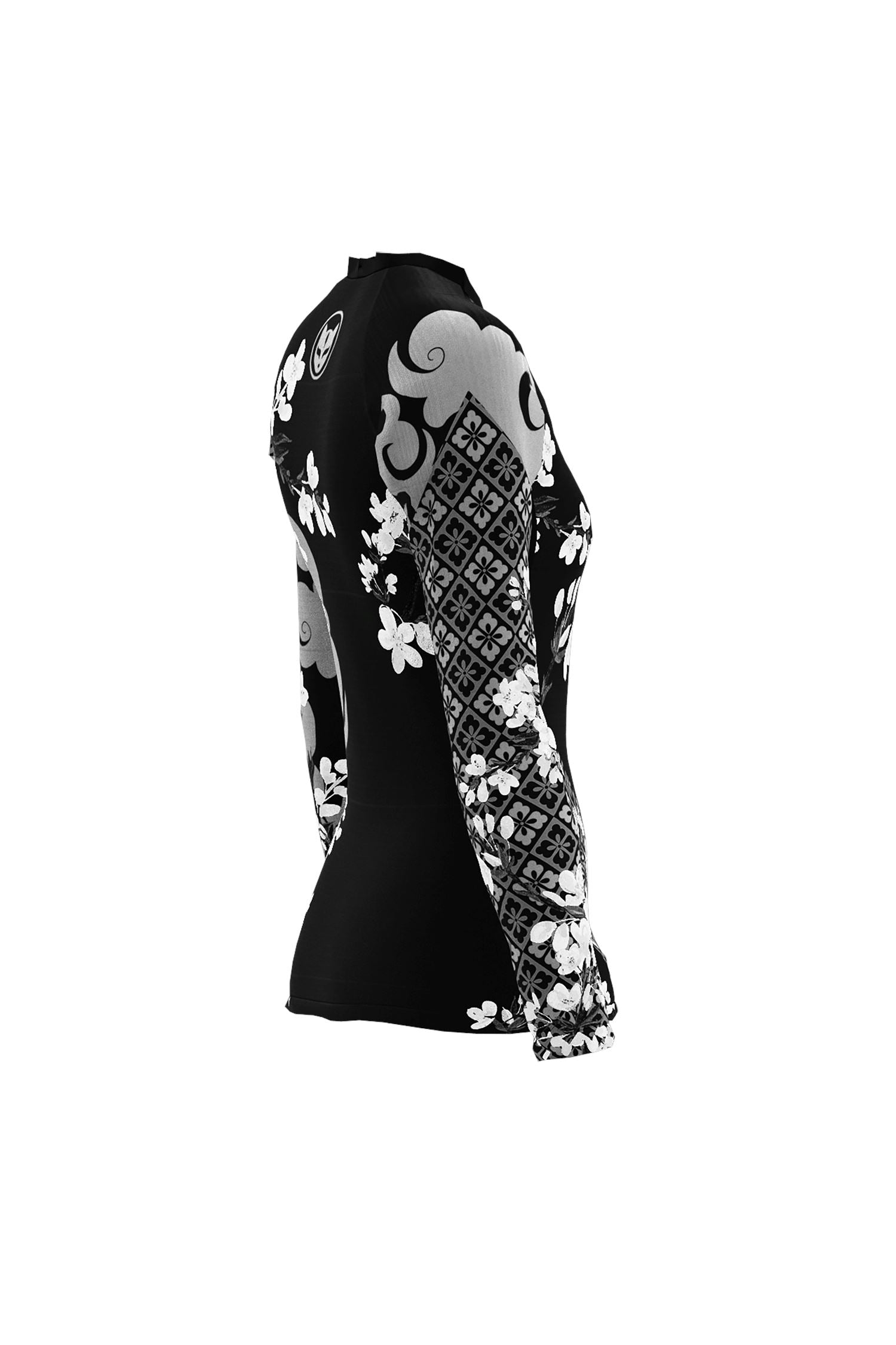 Women's Cherry Blossom Ranked Jiu Jitsu Rashguard - Long Sleeve、mySite、gigharbornorthrealestate