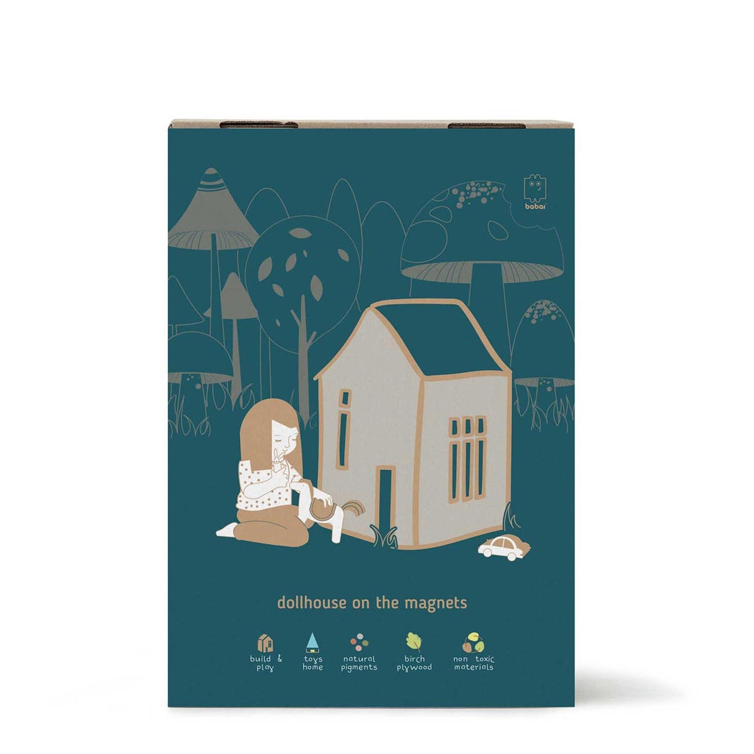 Wooden Magnetic Dollhouse - Grey - Medium、mySite、g9winljtr