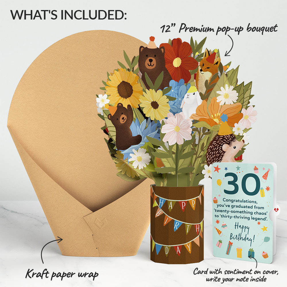 Woodland 30th Birthday Party Bouquet and Sentiment Set、mySite、solidvoid