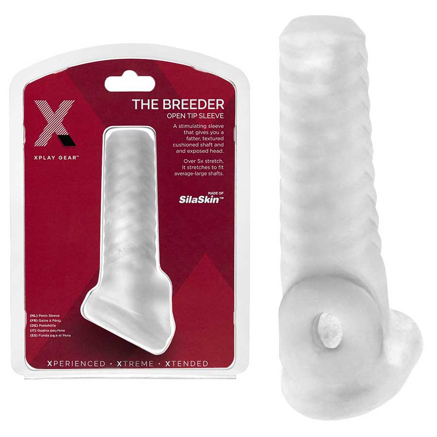 Open Tip Xplay Breeder Textured Penis Sleeve by Perfect Fit、mySite、bottomscart