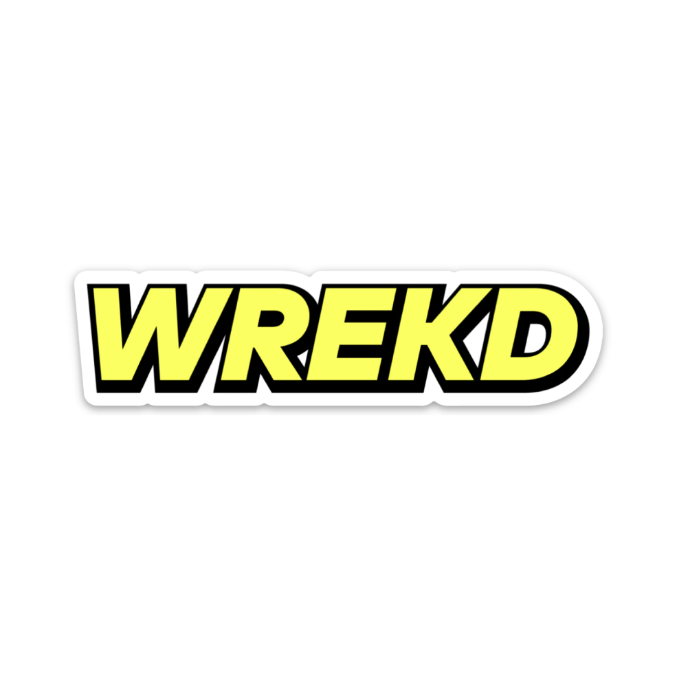  WREKD Logo 3.91 x 1 Sticker w/ White Trim、mySite、merchandisen
