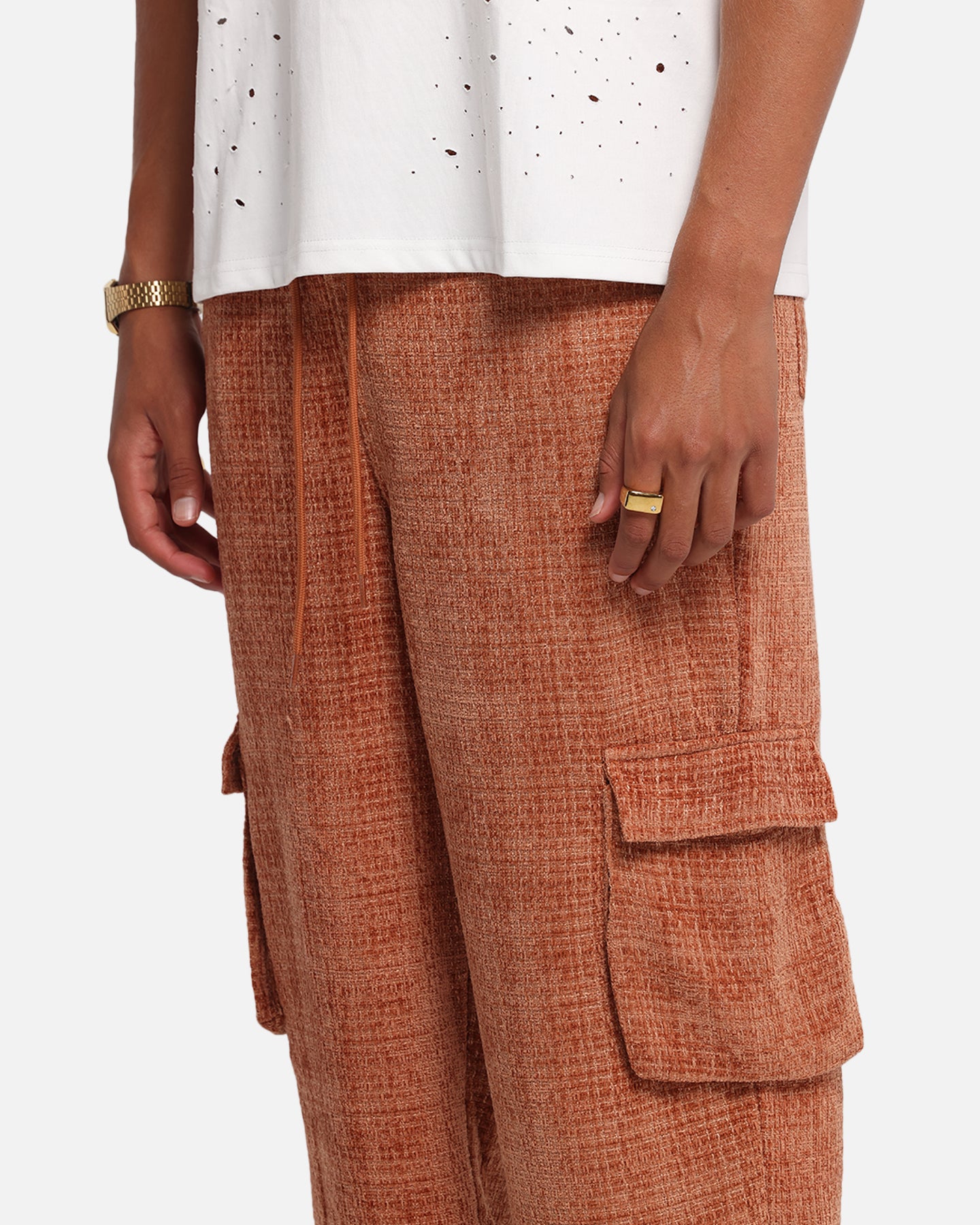 XXIII Boucle Tweed Cargo Pants Rust、mySite、zt4zffjzw