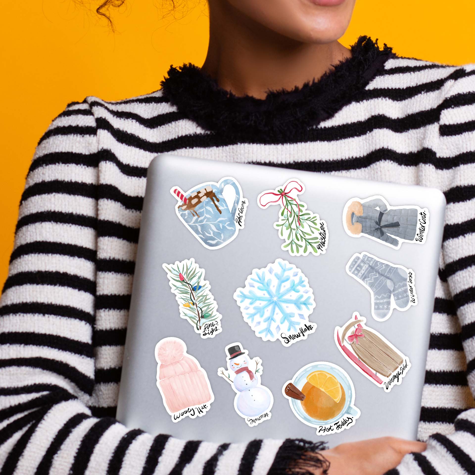  Winter Watercolor Stickers 10 Pack、mySite、elrpsem3k