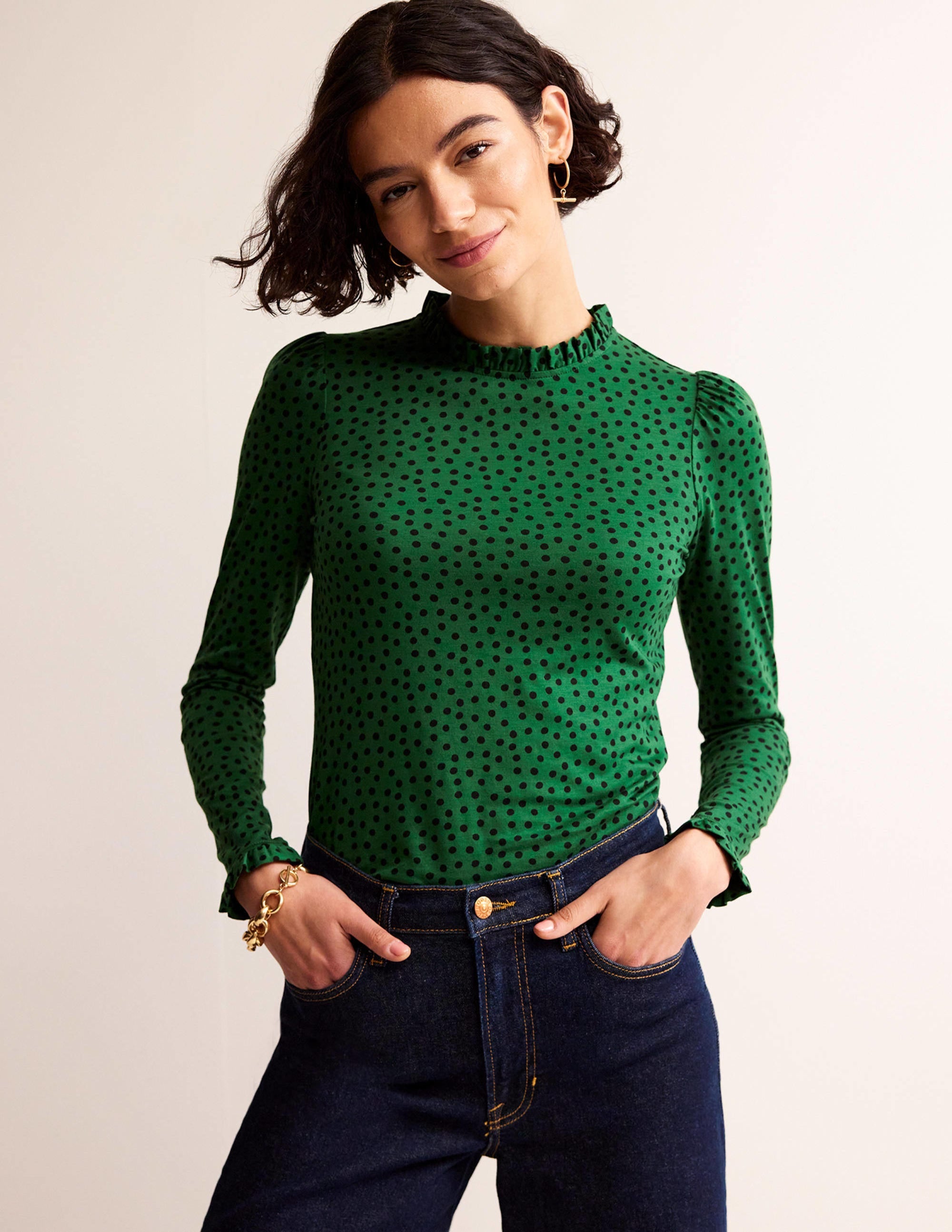  Supersoft Frill Detail Top-Amazon Green, Abstract Dot、mySite、ashleygrahame
