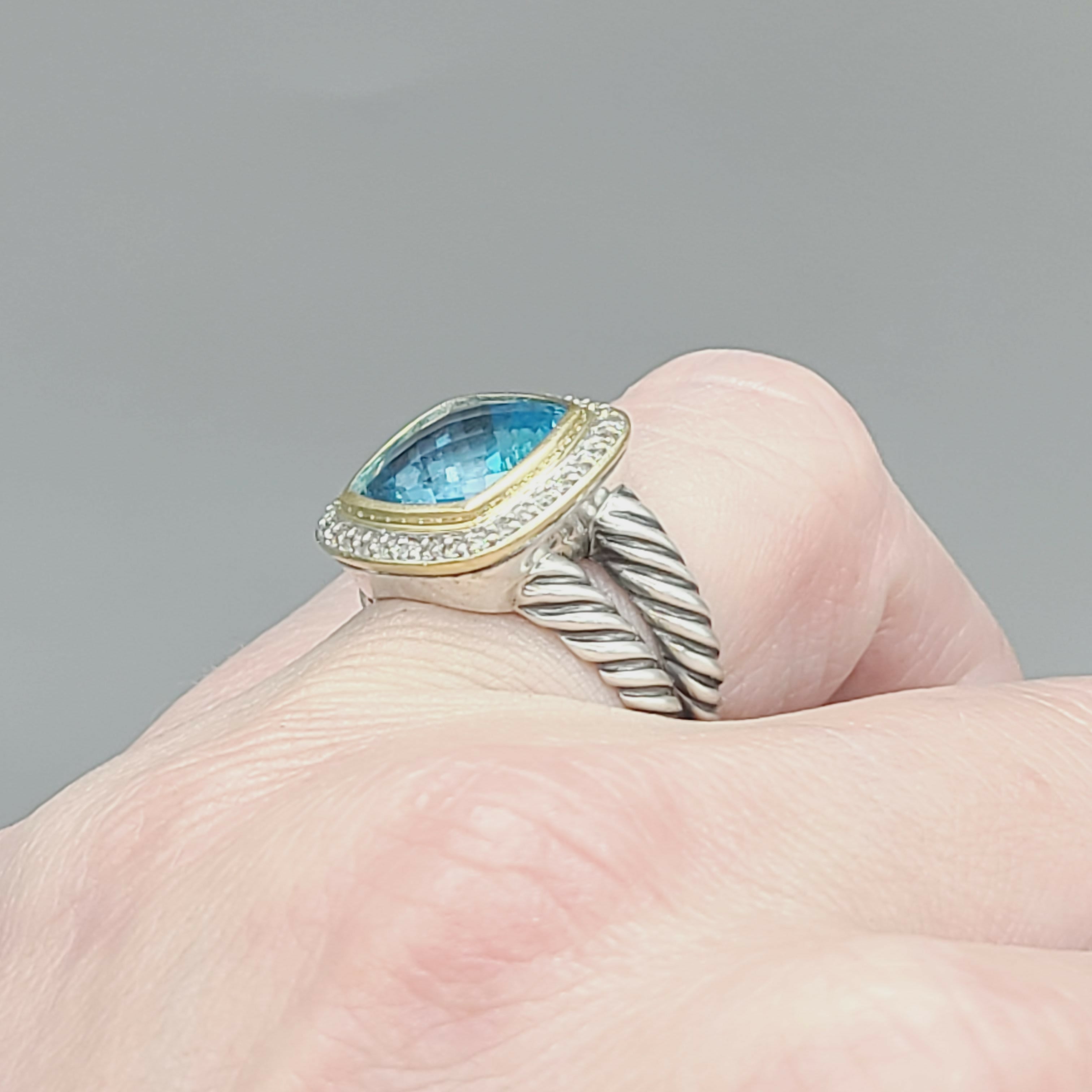 David Yurman Albion 11mm Blue Topaz & Diamonds 鈥?18k Gold、mySite、hinf8tx79