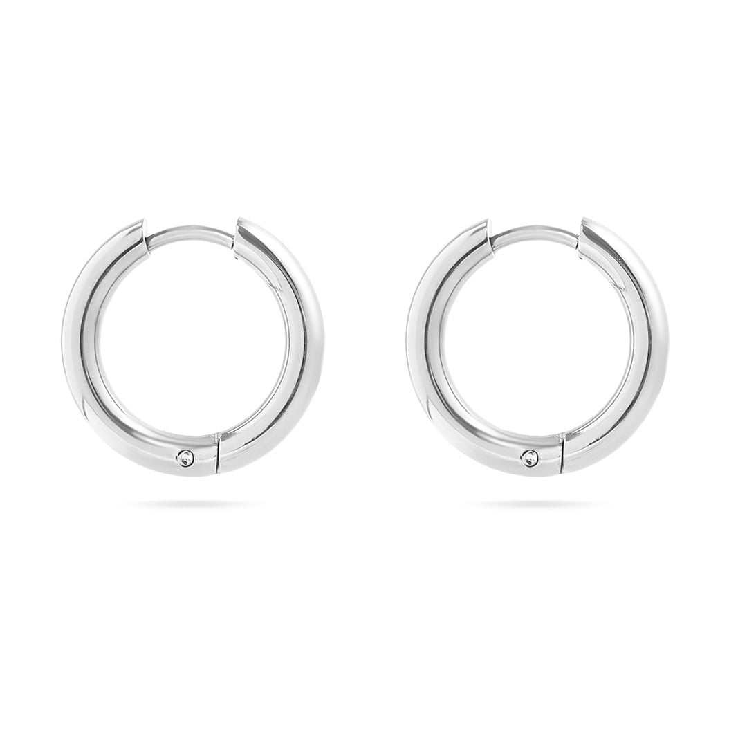 18K Gold PVD Stainless Steel Circle Huggie Hoop Earrings / ERJ0024、mySite、dreamappss