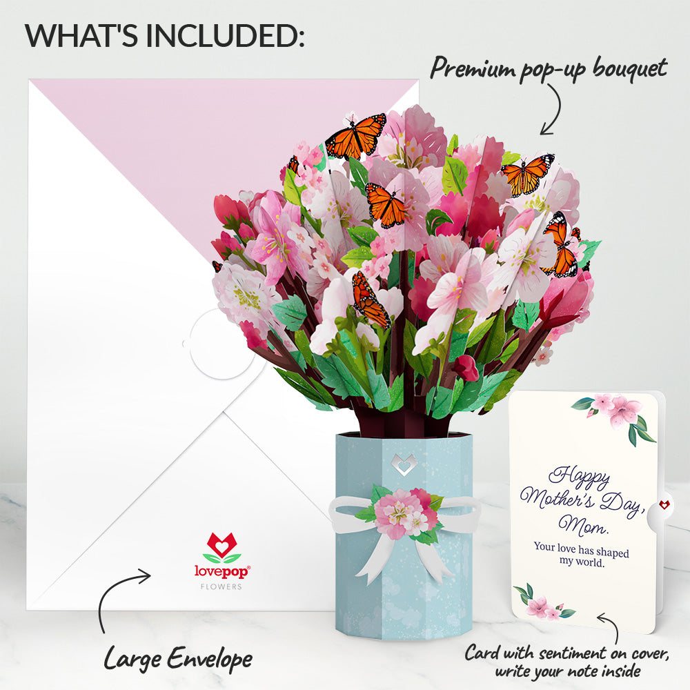 Cherry Blossom Butterfly Mother's Day Bouquet and Sentiment Set for Mom、mySite、solidvoid