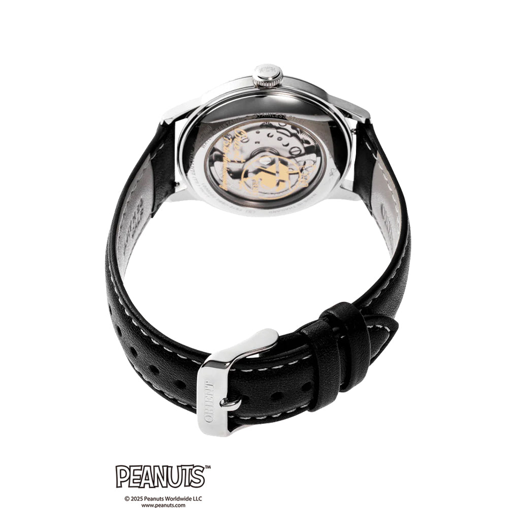 Orient Peanuts 75th Anniversary Limited Edition Bambino 38mm - White on Black Leather Strap、mySite、botmansion