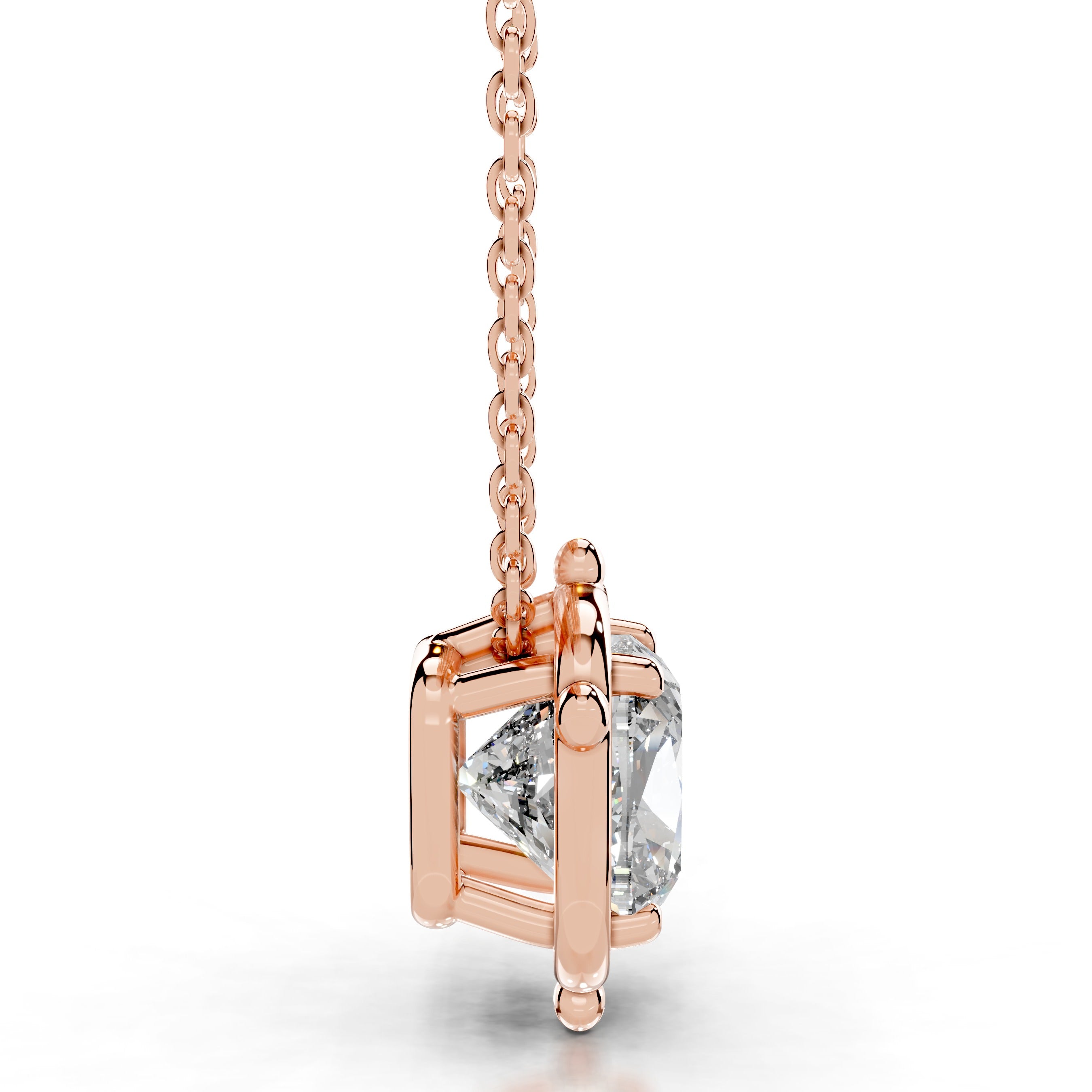 Rooted in Love Cushion Lab Grown Diamond Necklace - 14K Rose Gold、mySite、hinf8tx79
