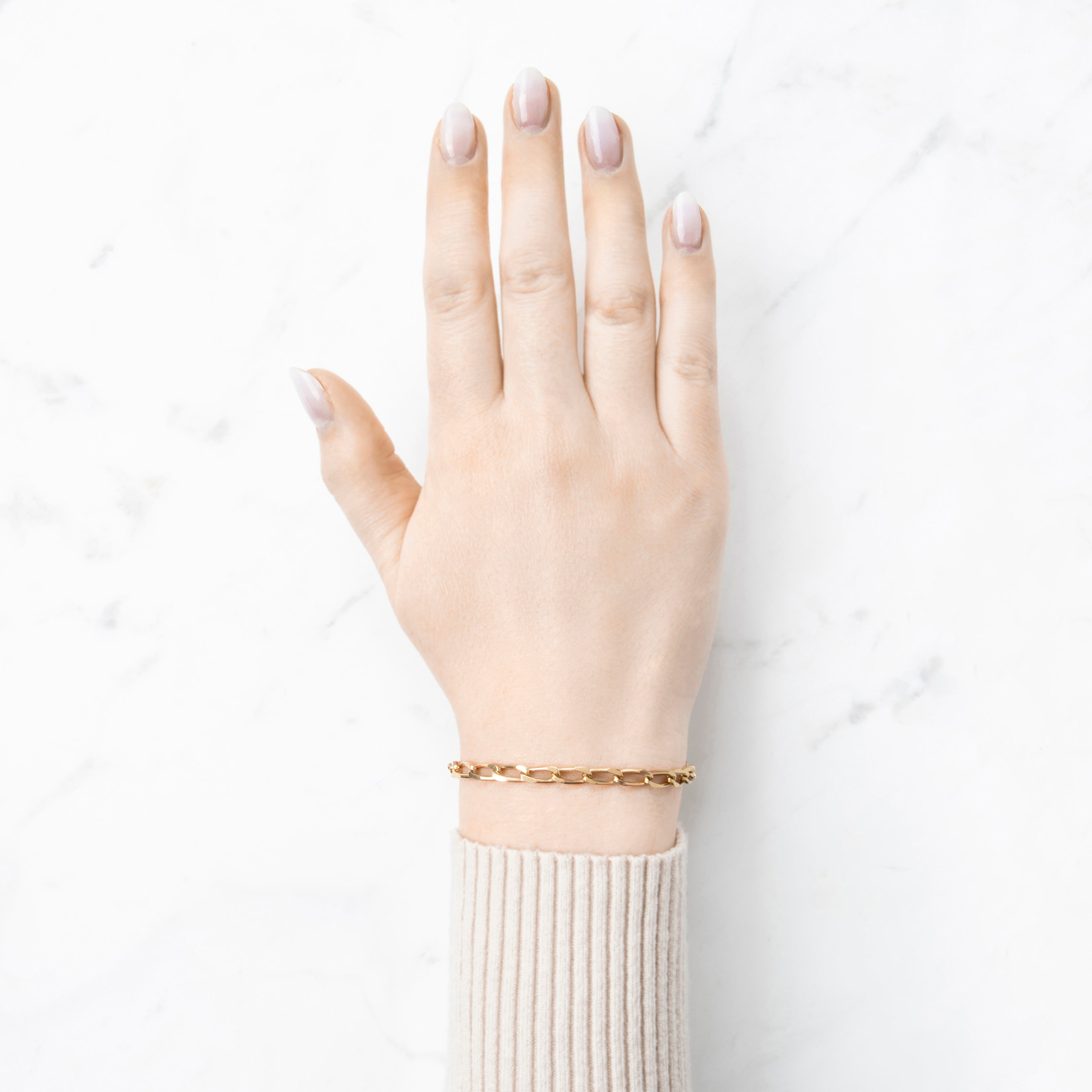 Vintage 14k Yellow Gold Elongated Curb Link Bracelet 7、mySite、hinf8tx79