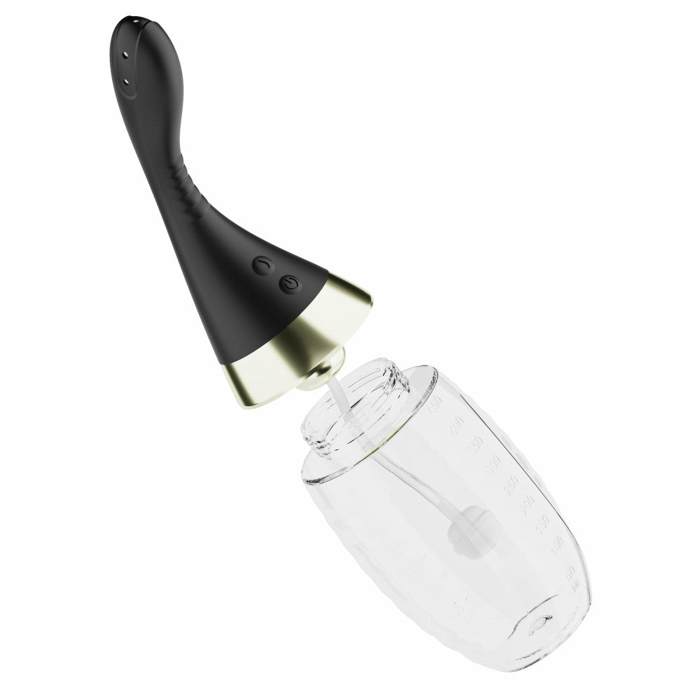 Anal Adventures by Blush® | Aqua Jet 11.25 Inch Vibrating Anal Douche Cleaner - Silicone Enema For Men & Women – In Black、mySite、bottomscart