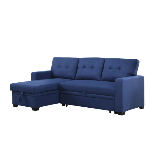 Upholstered Pull out Sectional Sofa with Chaise、、casual