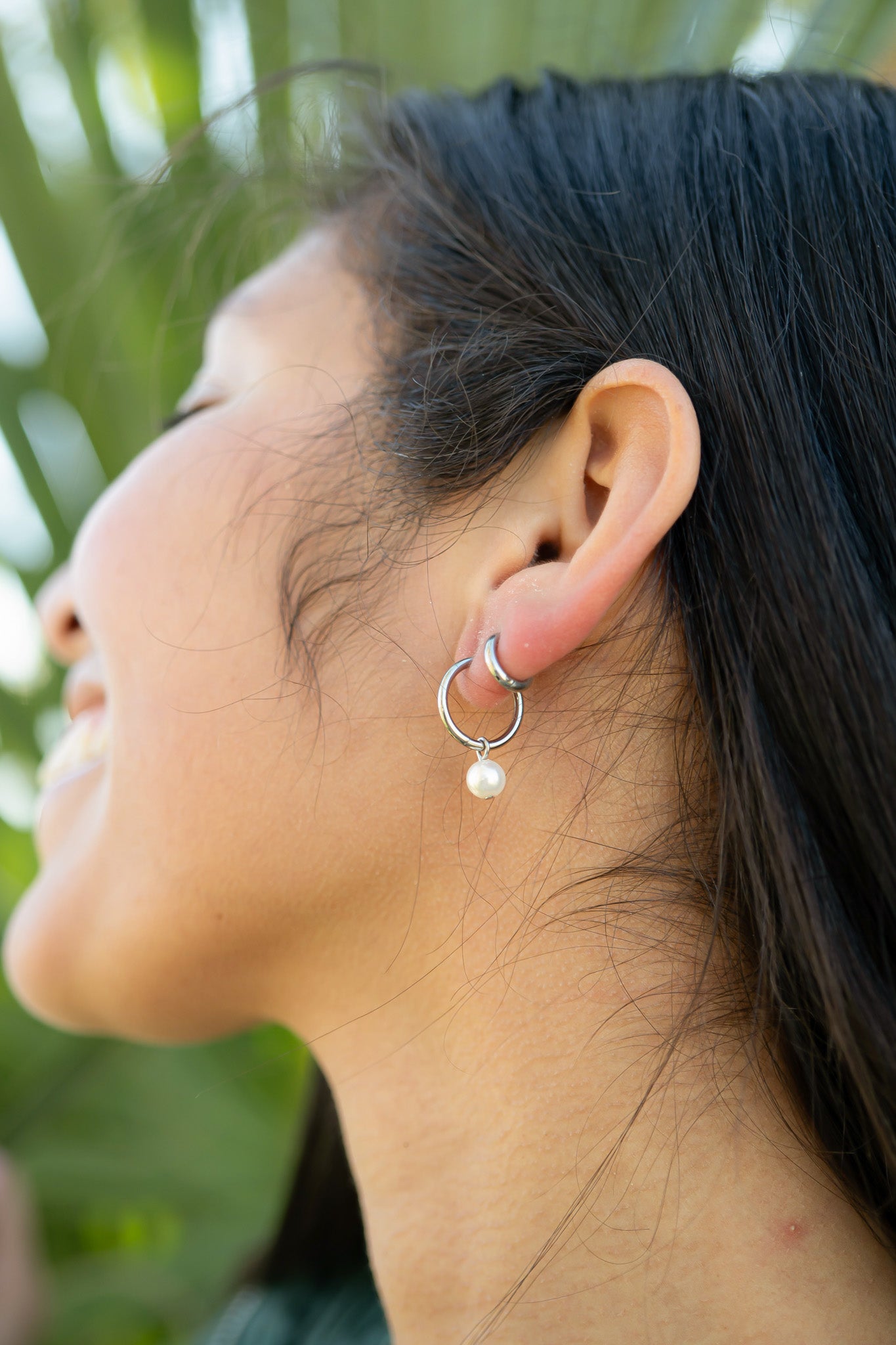 18K Gold PVD Stainless Steel Minimalist Thin Huggie Earrings / ERJ0046、mySite、dreamappss