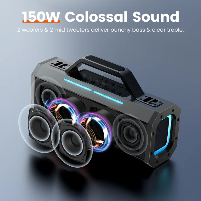 Sounarc K1 150W Portable Wireless Bluetooth Karaoke Speaker、mySite、fannypackpong