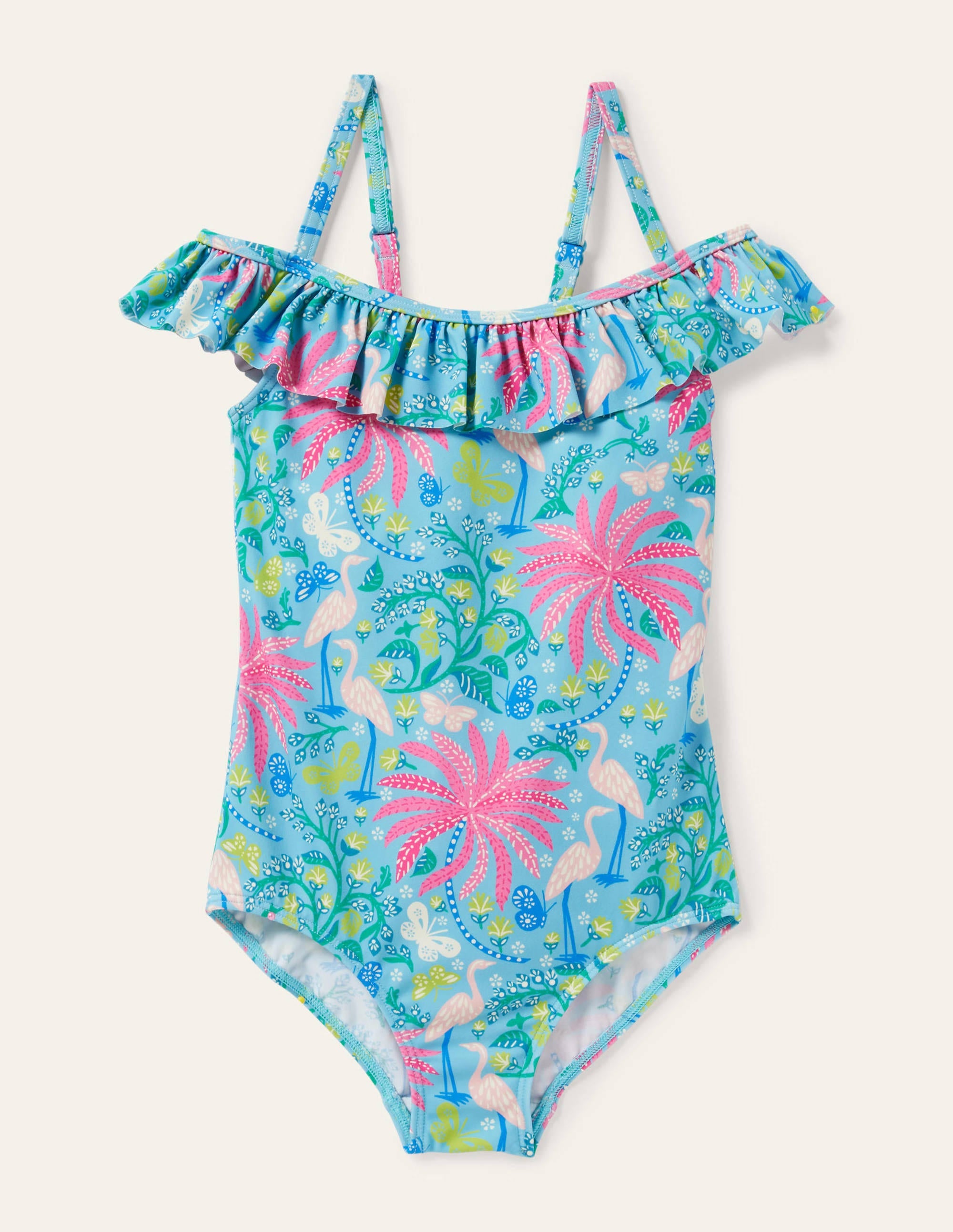  Off-Shoulder Swimsuit-Aqua Blue Tropical Charm、mySite、ashleygrahame