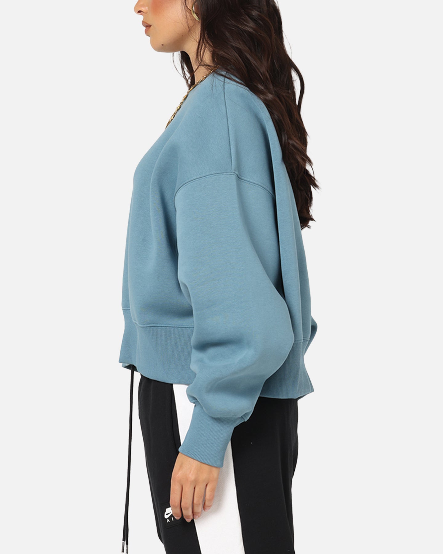 Nike Women's Nike Sportswear Style Fleece Over-Oversized Crewneck Smokey Blue/Sail、mySite、zt4zffjzw