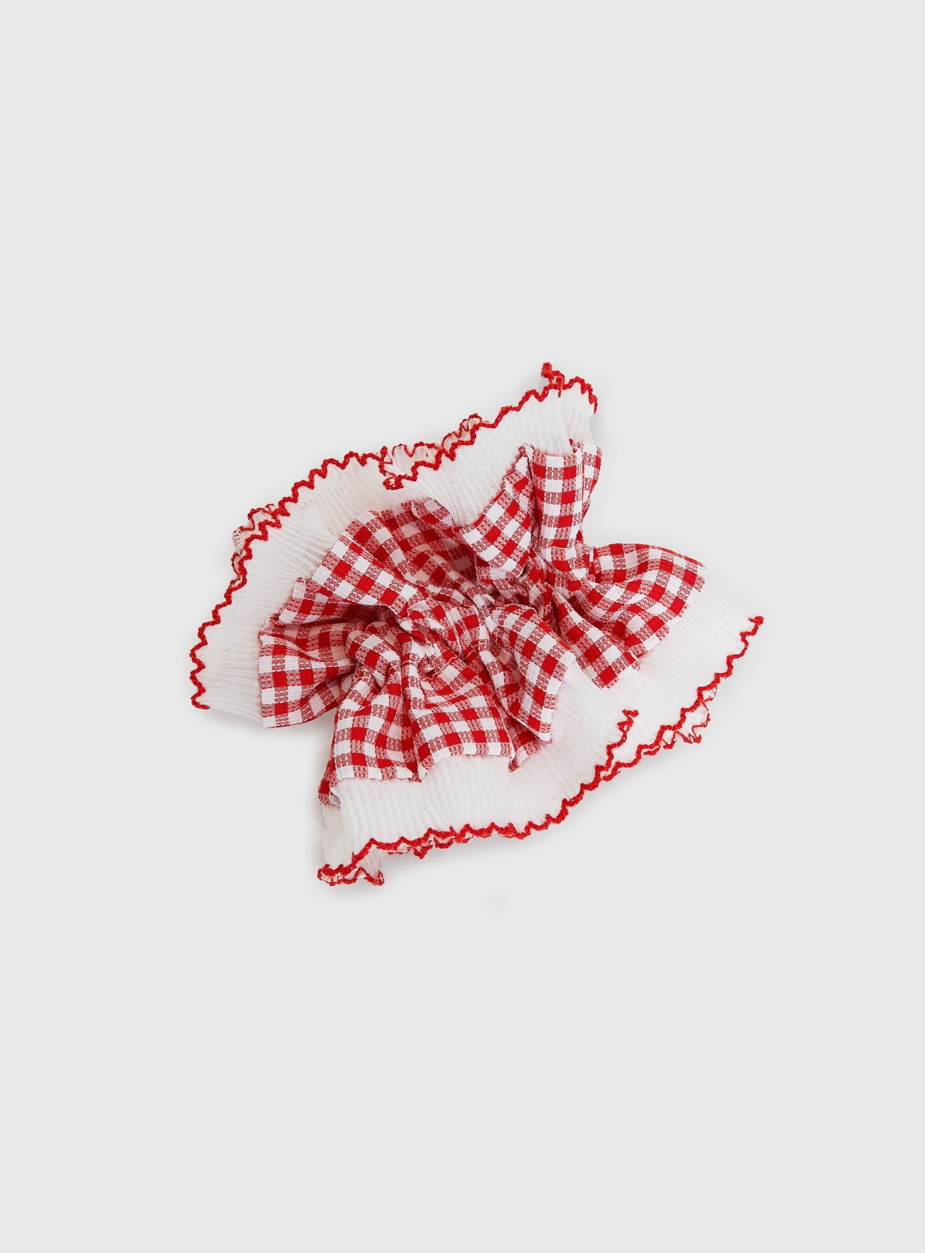Downtown Scene Scrunchie Red Gingham、mySite、solidvoid