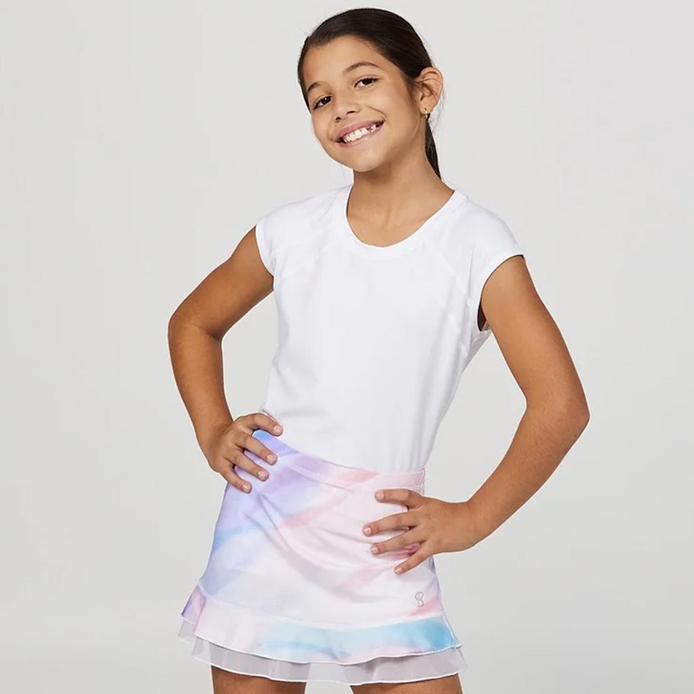 Sofibella Girls Watercolor Ruffle Skort - Watercolor