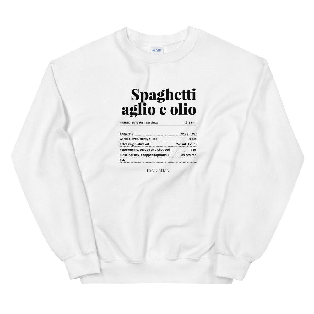 Spaghetti Aglio E Olio Recipe Unisex Sweatshirt、mySite、camillekostekn