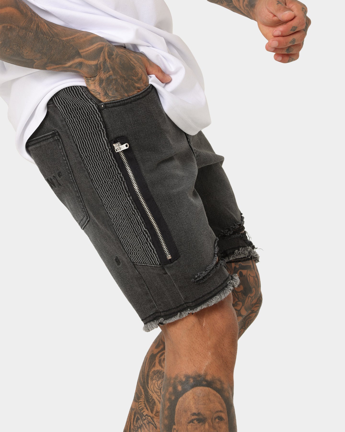 Saint Morta Codex Denim Shorts Vintage Black、mySite、zt4zffjzw