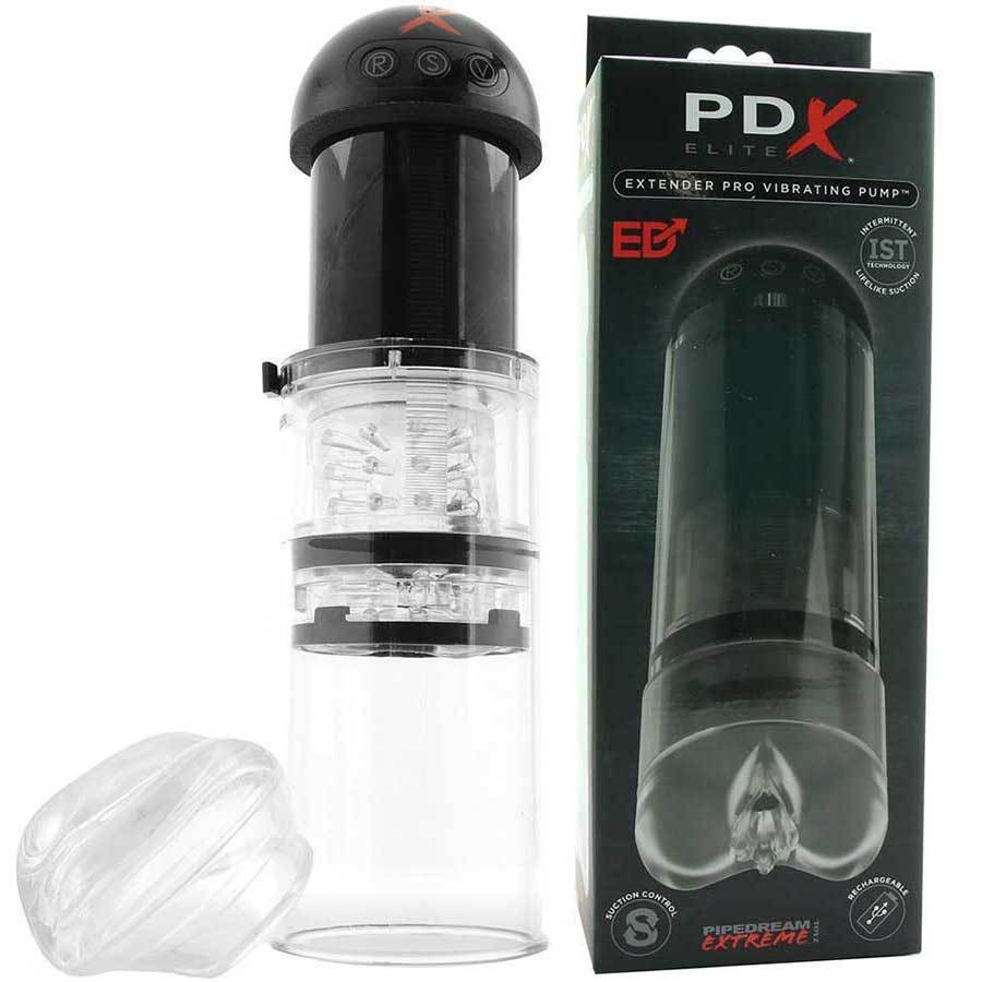 PDX Elite Dick Extender Pro Vibrating Pump | Automatic Suction Penis Pump for Men、mySite、bottomscart