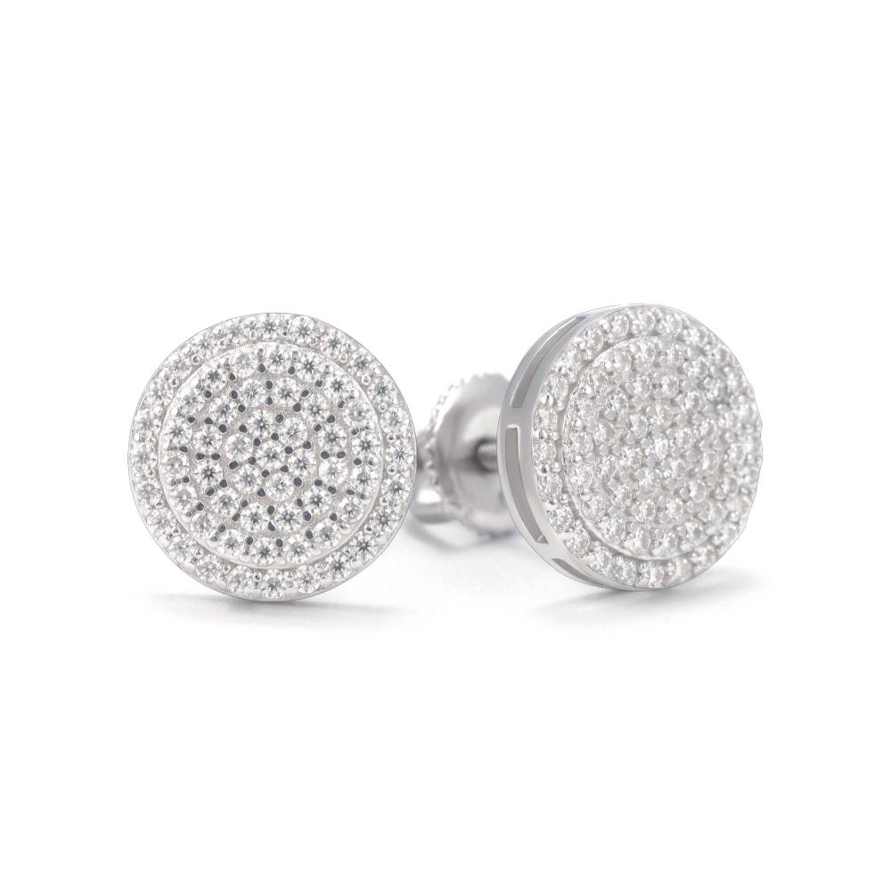 10MM Signet Moissanite Earrings 14K Gold、mySite、hinf8tx79