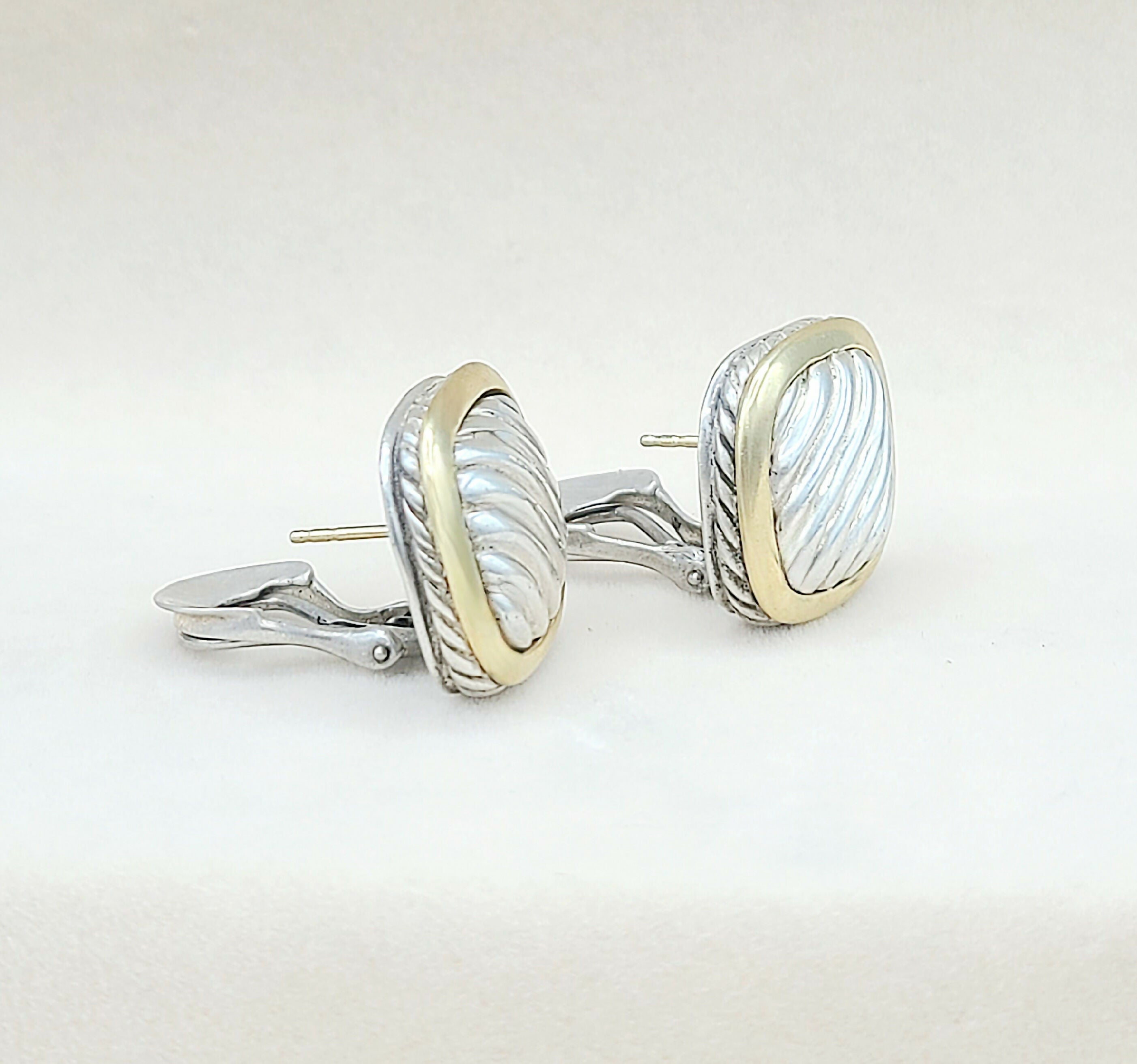 David Yurman Thoroughbred Sculpted Earrings With Gold、mySite、hinf8tx79