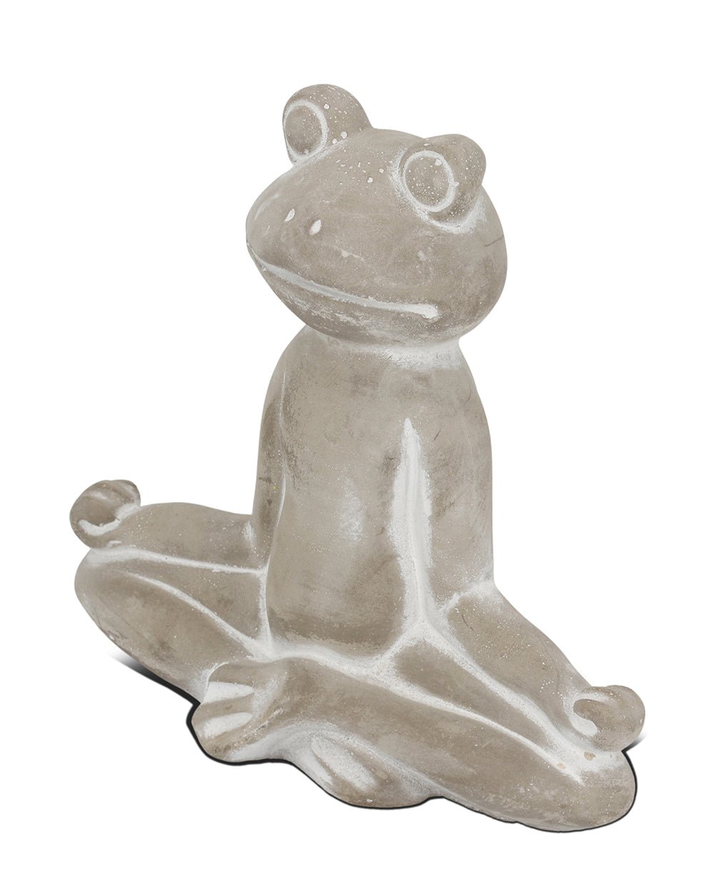Imperfectly Perfect Tranquil Cement Meditating Yoga Frog Statue、mySite、topwebapps