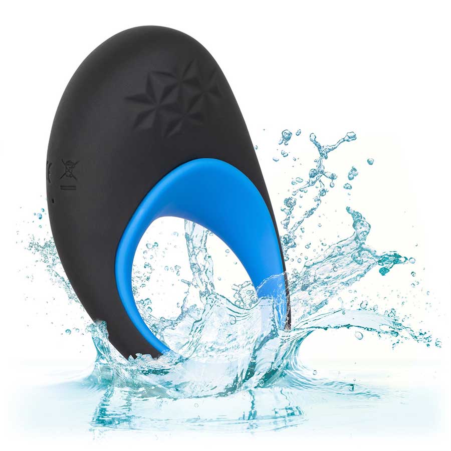 Link Up Max Vibrating Silicone Cock Ring by Cal Exotics Black/Blue、mySite、bottomscart