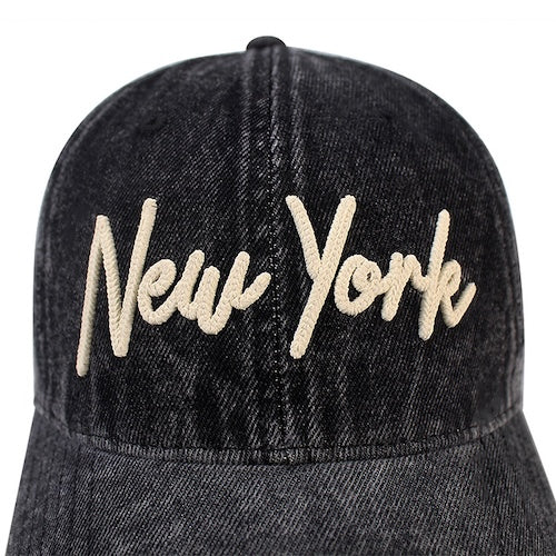 Washed Vintage Rope Applique New York Snapback Cap、mySite、vikingsvslions
