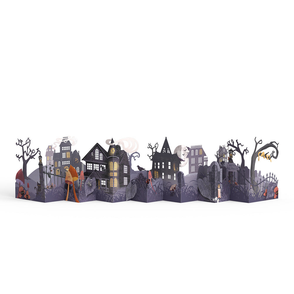 Enchantingly Eerie Halloween Village Loooooong Card™ (Expands to 2 feet)、mySite、solidvoid
